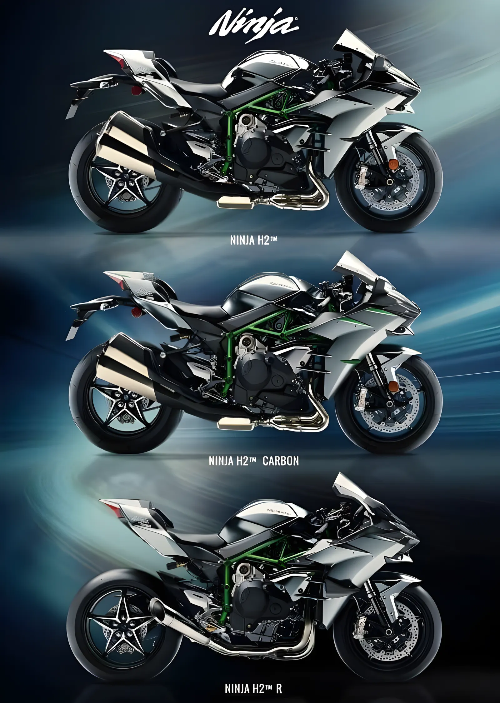Kawasaki Ninja H2 Serisi metal tablo