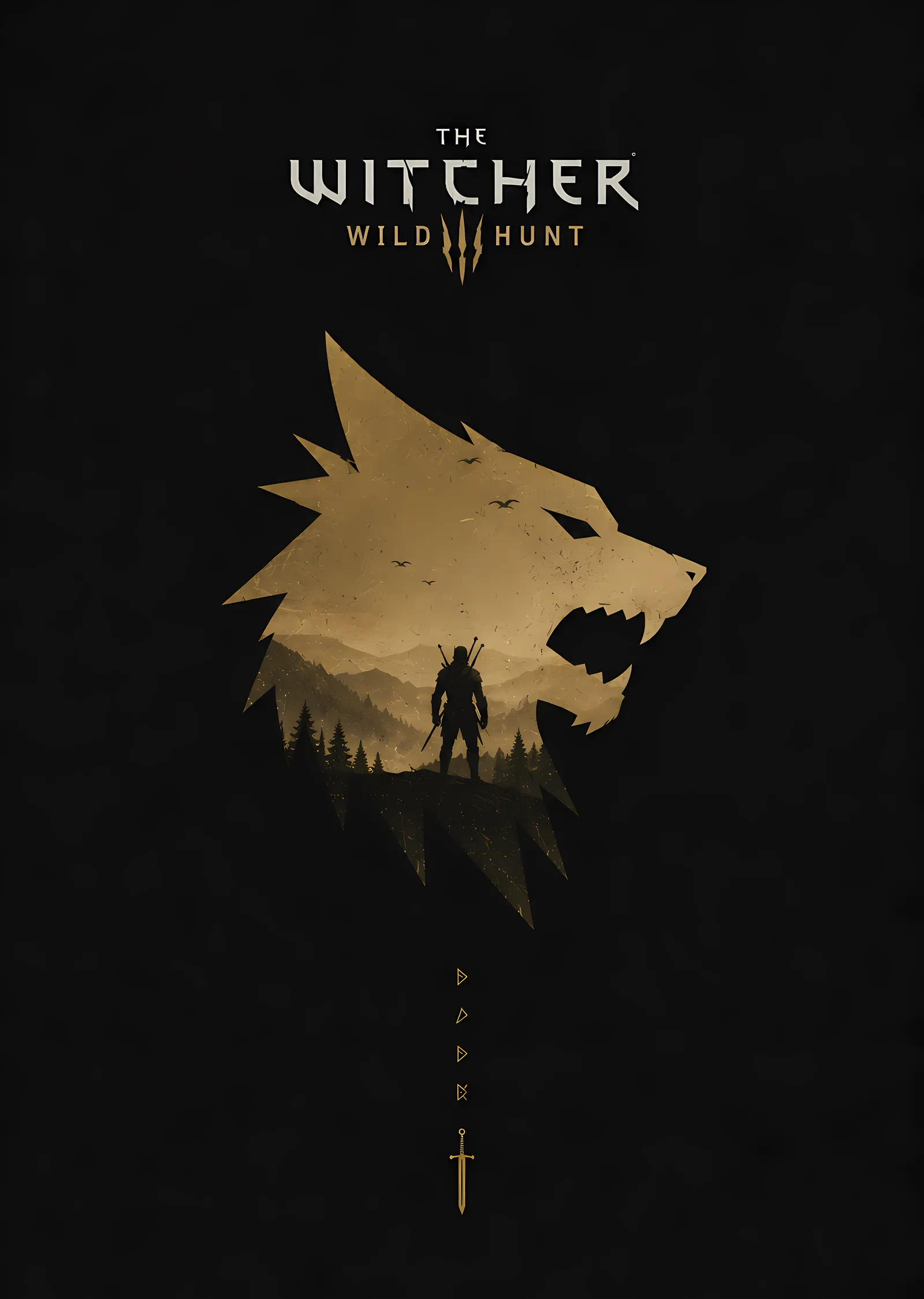 The Witcher: Kurt Madalyonu · Minimal Silüet metal tablo