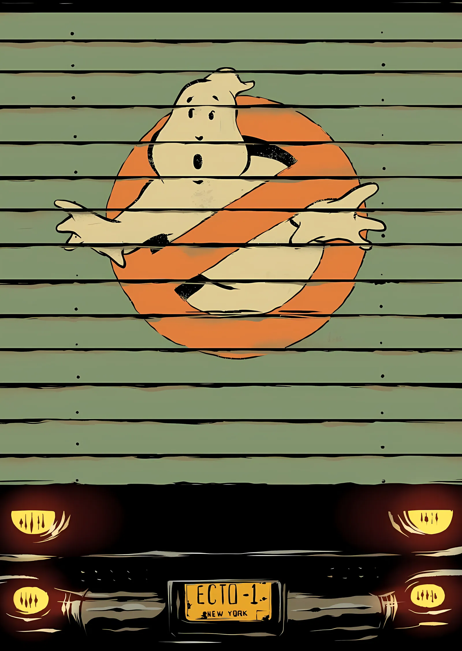 Ghostbusters - Ecto-1 Minimal metal tablo