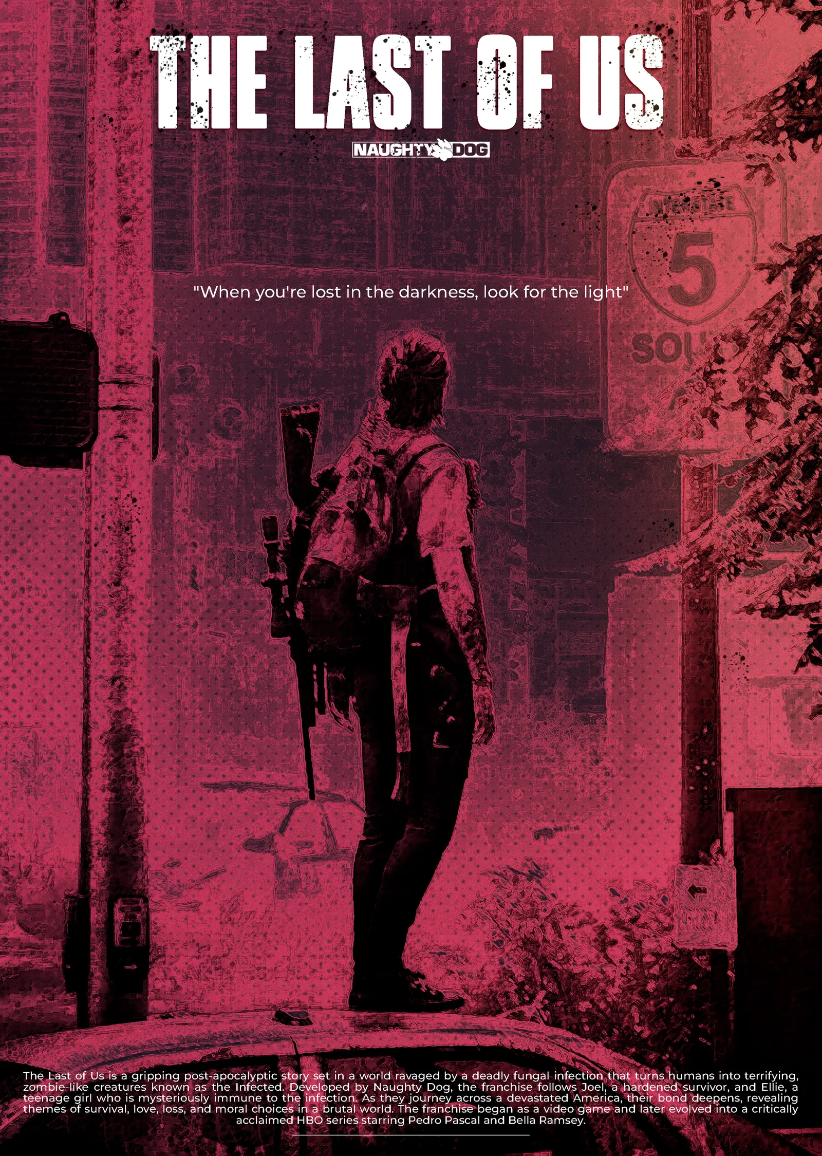 The Last of Us: Macenta Baskı metal tablo