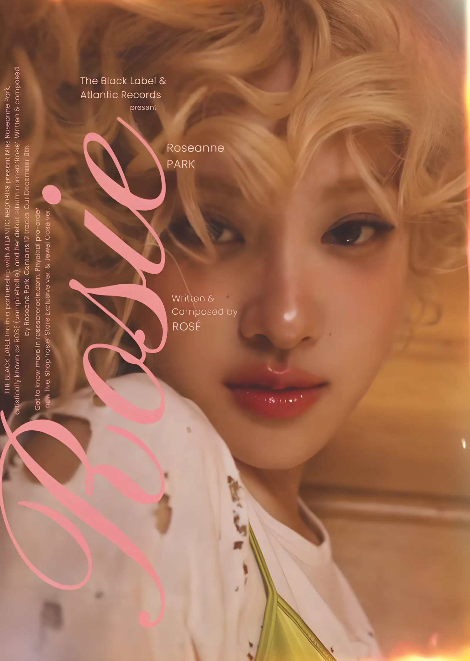 Rosé - Rosie Pembe El Yazısı Kapak metal tablo