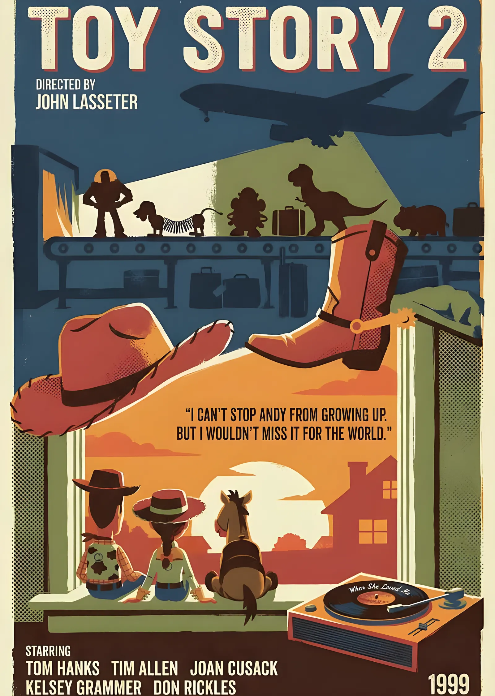 Toy Story 2 - Woody, Jessie ve Bullseye metal tablo