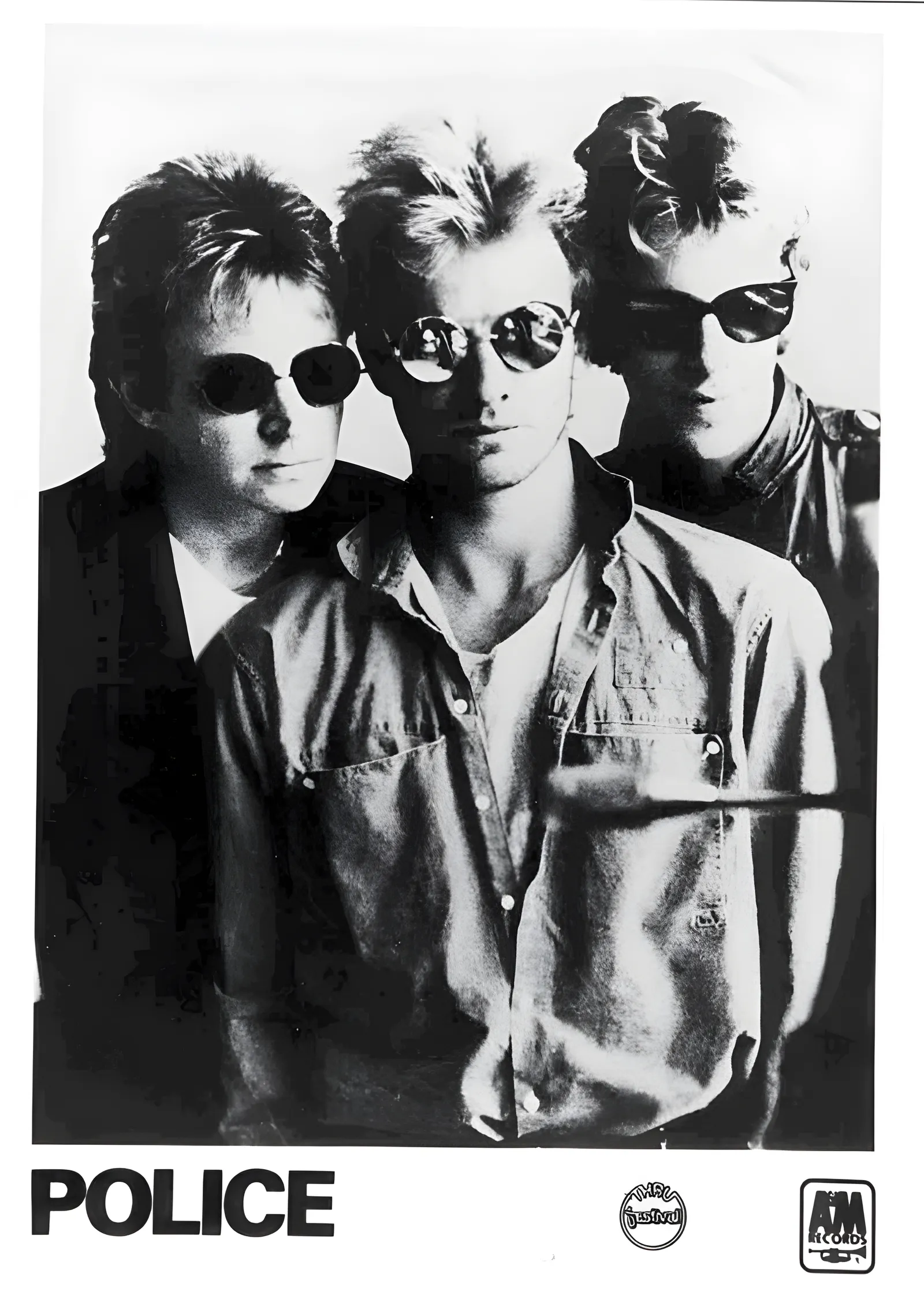 The Police: Siyah Beyaz Kadro metal tablo