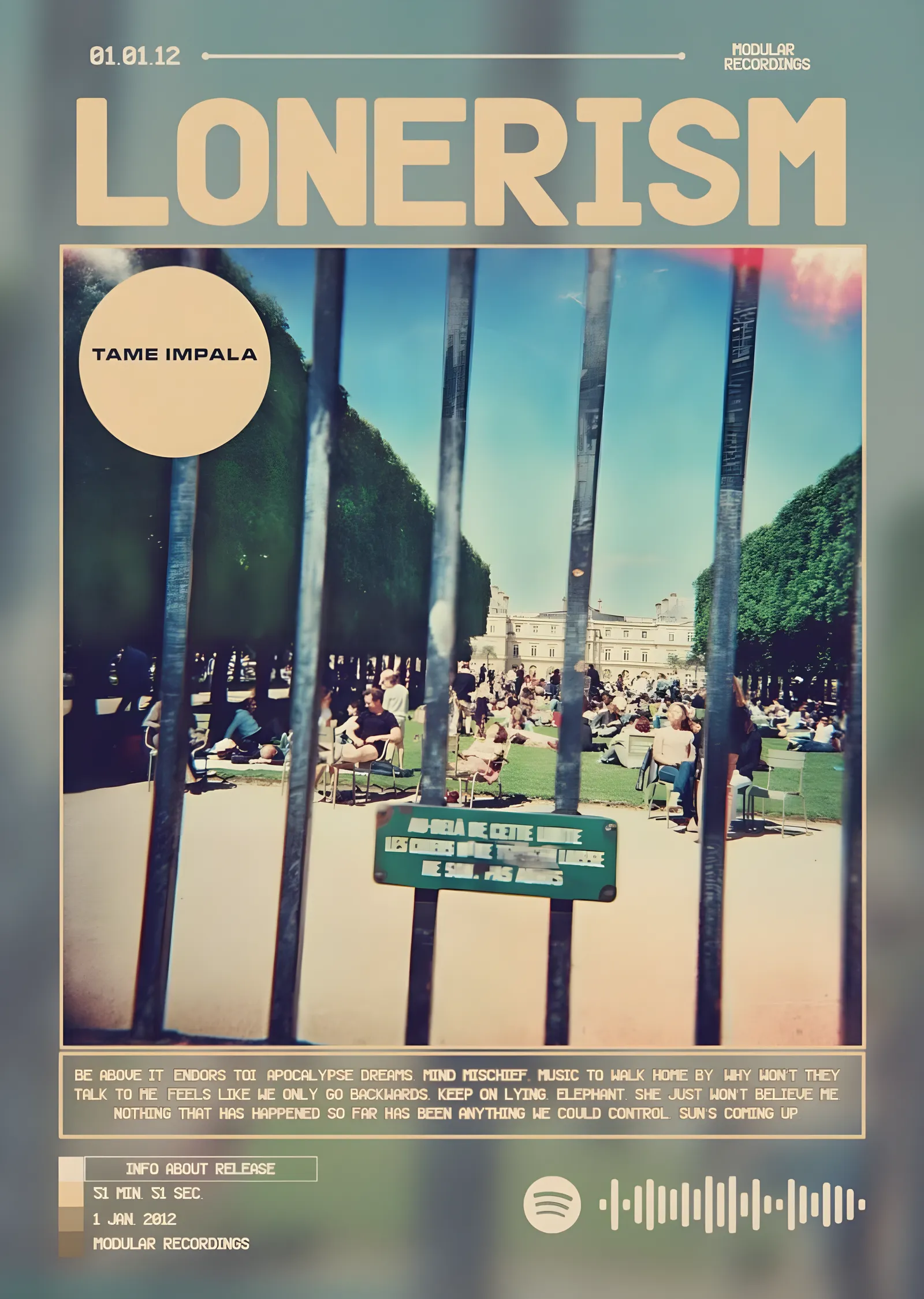 Tame Impala - Lonerism Baskı metal tablo