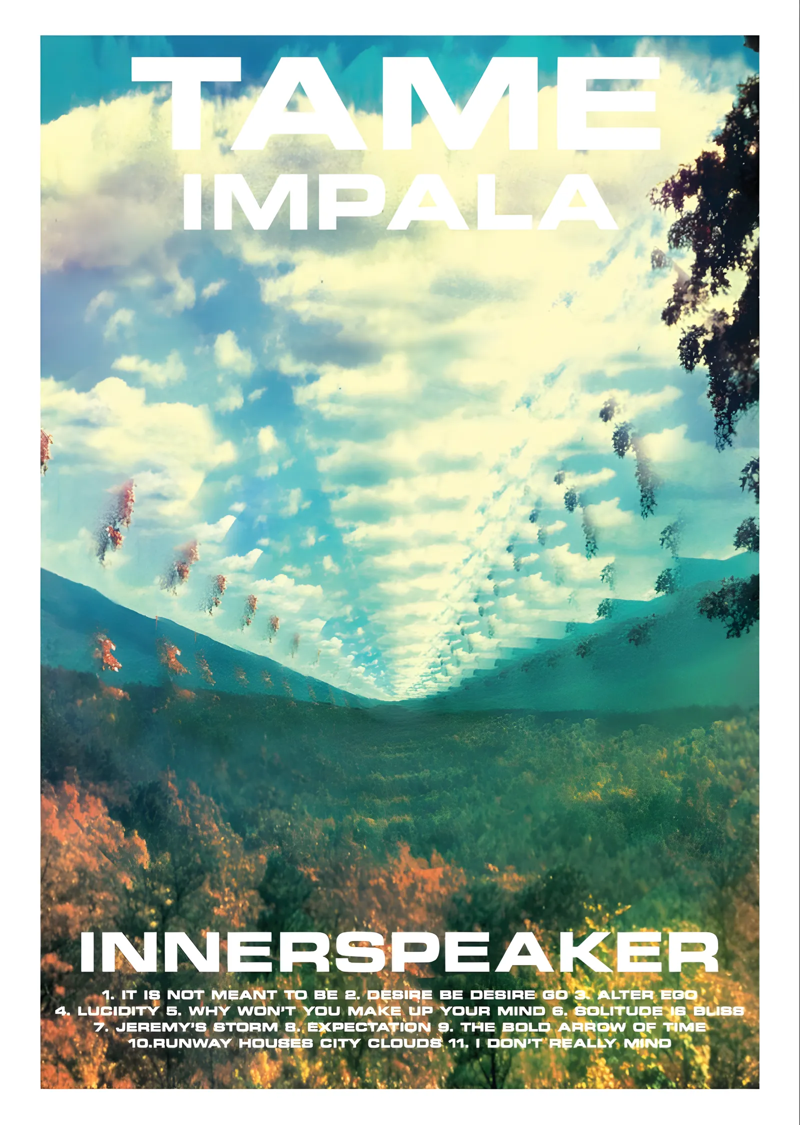 Tame Impala - InnerSpeaker Şarkı Listesi metal tablo