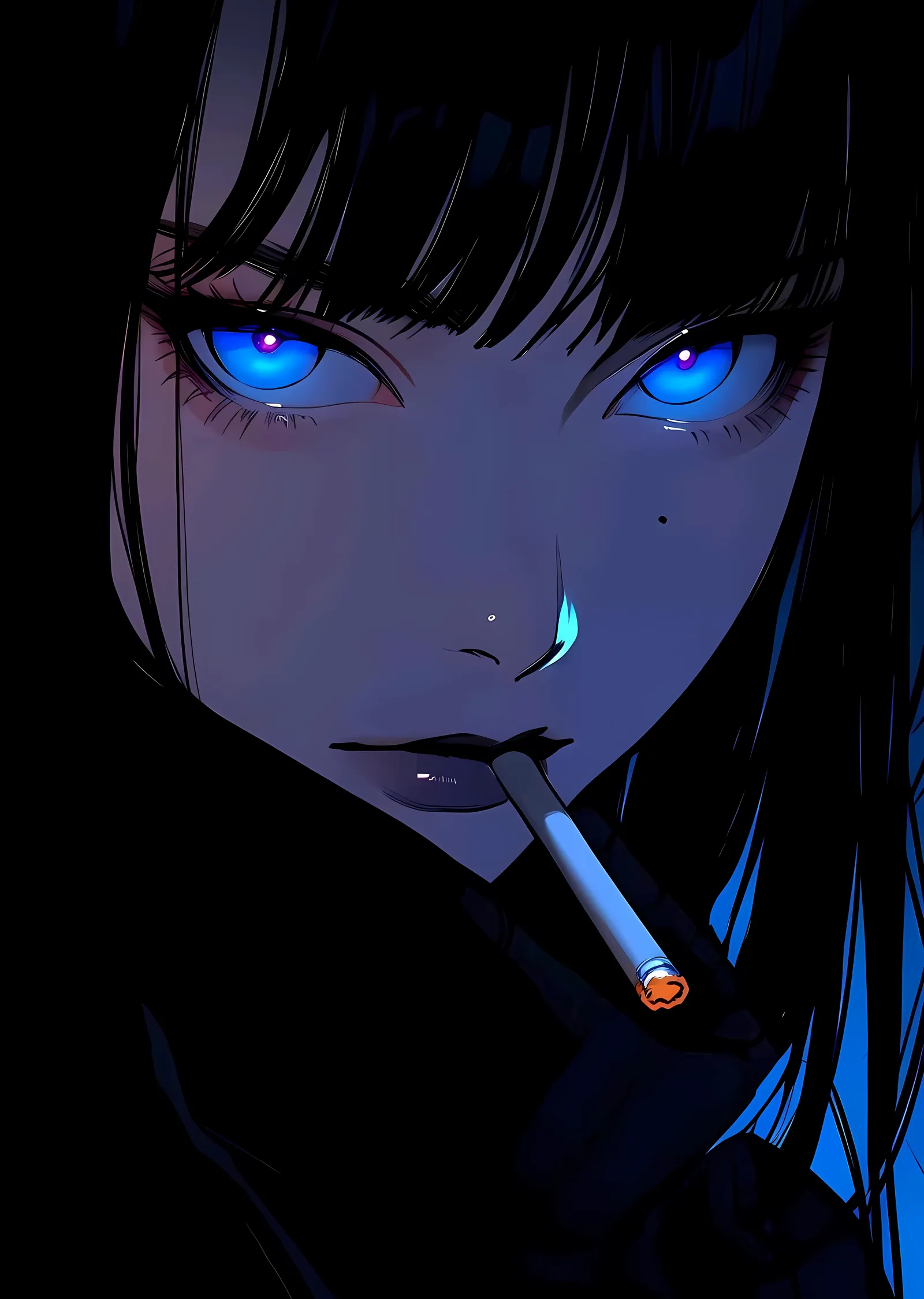 Mavi Gözlü Anime Karakteri metal tablo