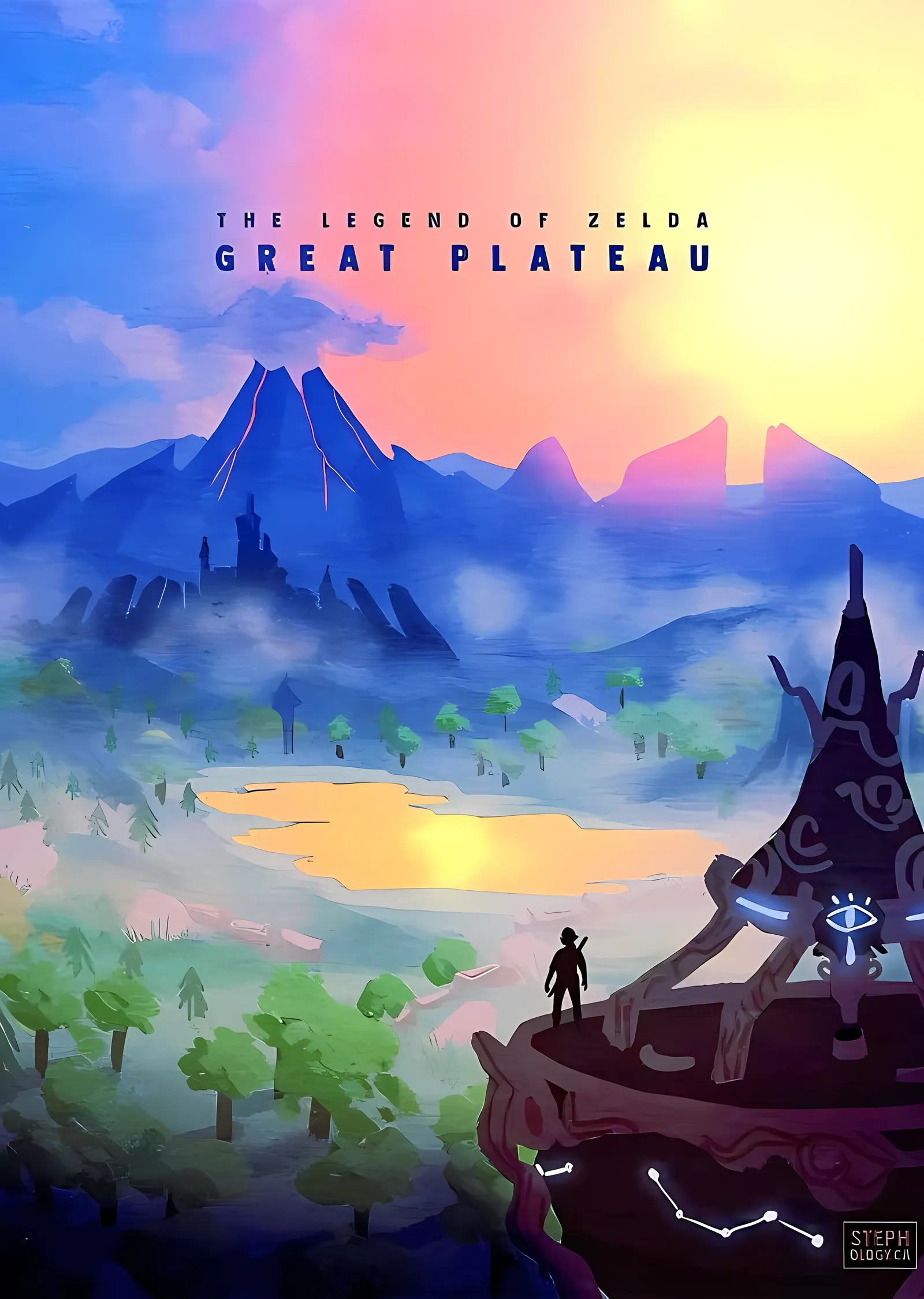 The Legend of Zelda: Great Plateau metal tablo