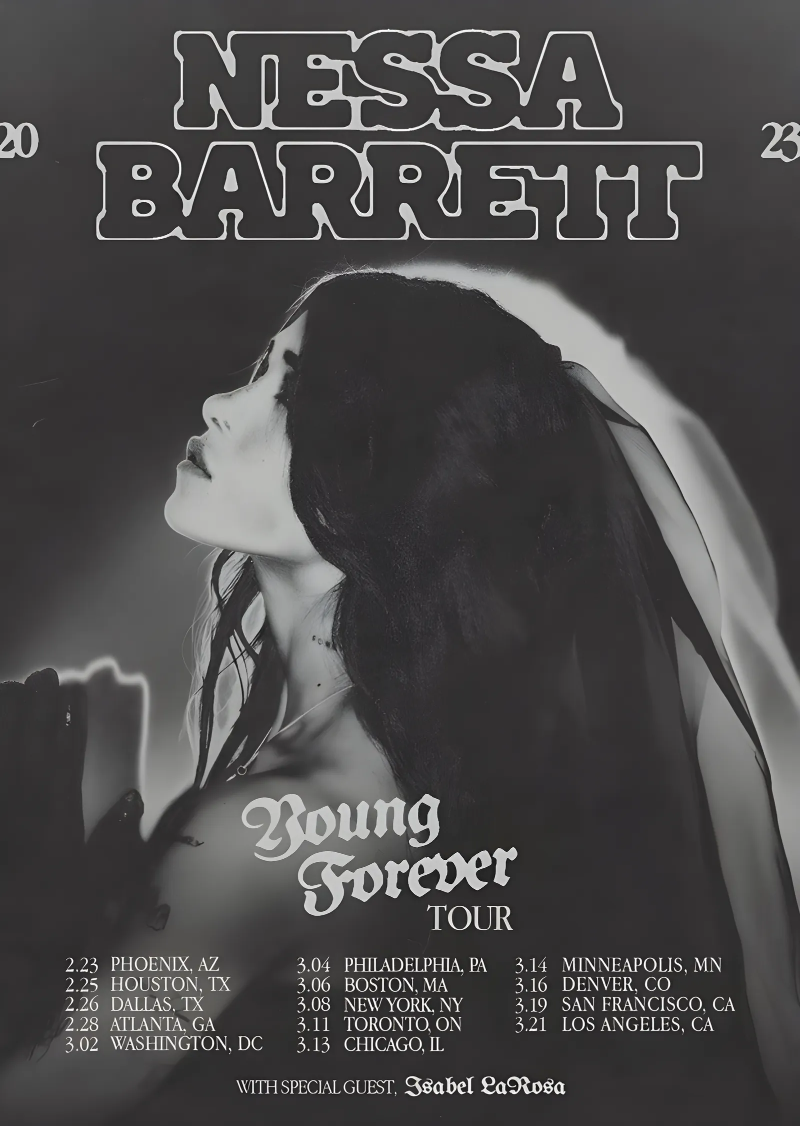 Nessa Barrett: Young Forever Tour metal tablo