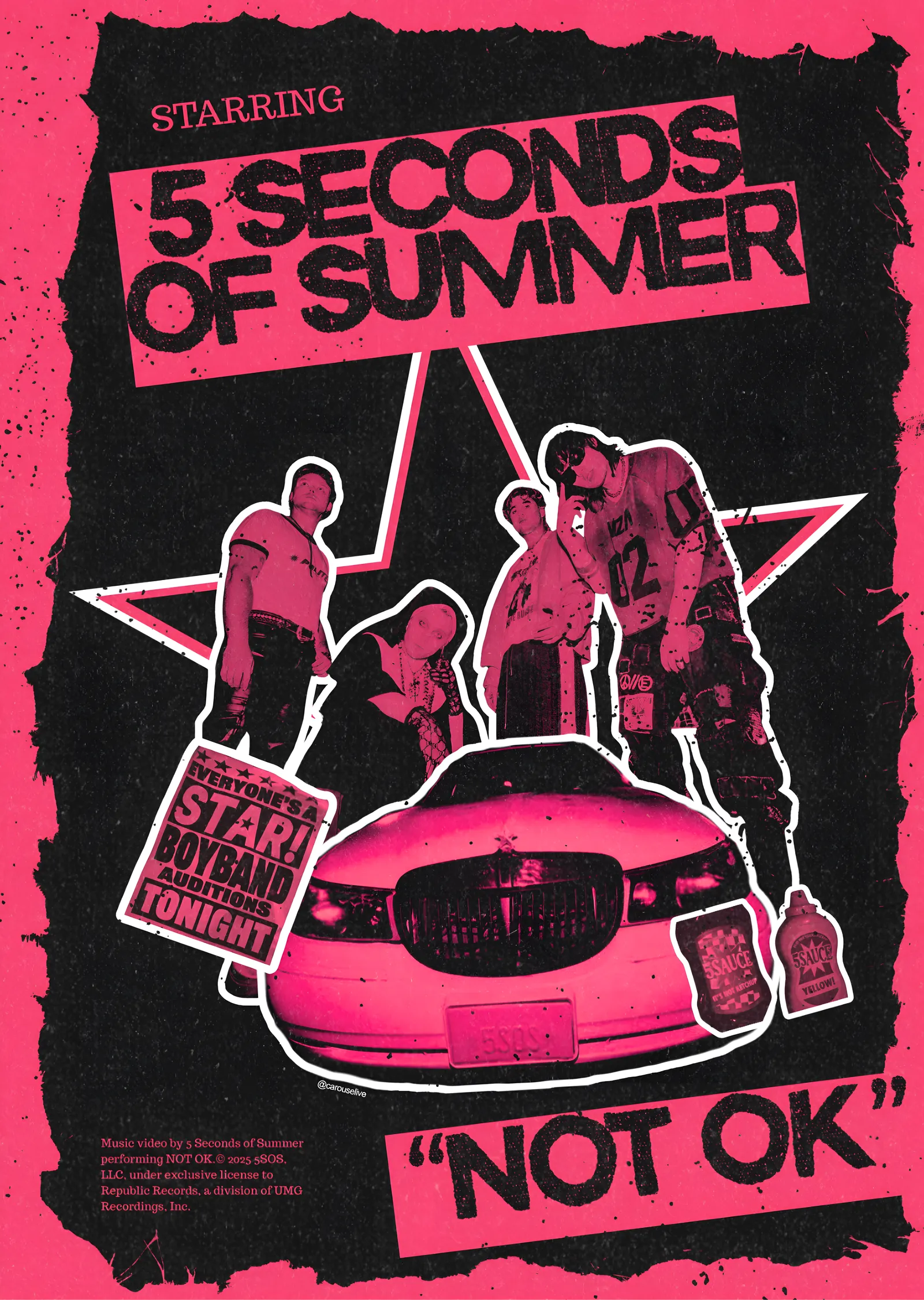 5 Seconds of Summer - Not OK metal tablo