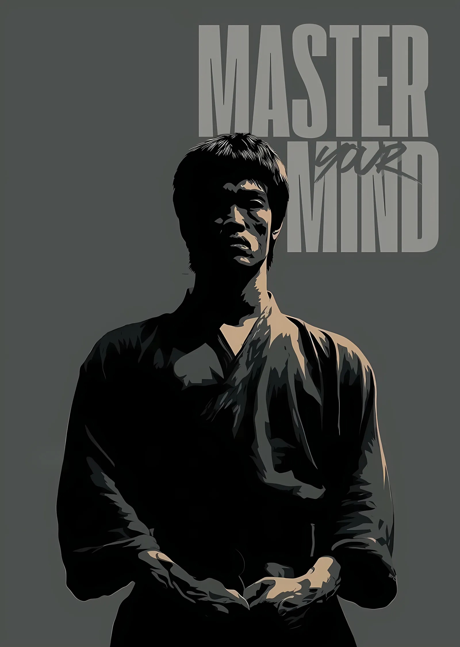 Master Your Mind: Bruce Lee metal tablo