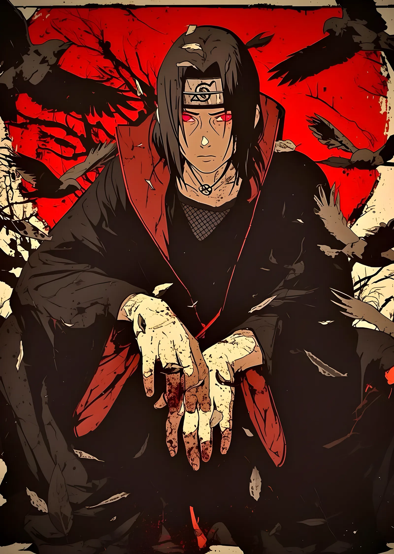 Naruto - Uchiha Itachi: Kızıl Tahtta metal tablo