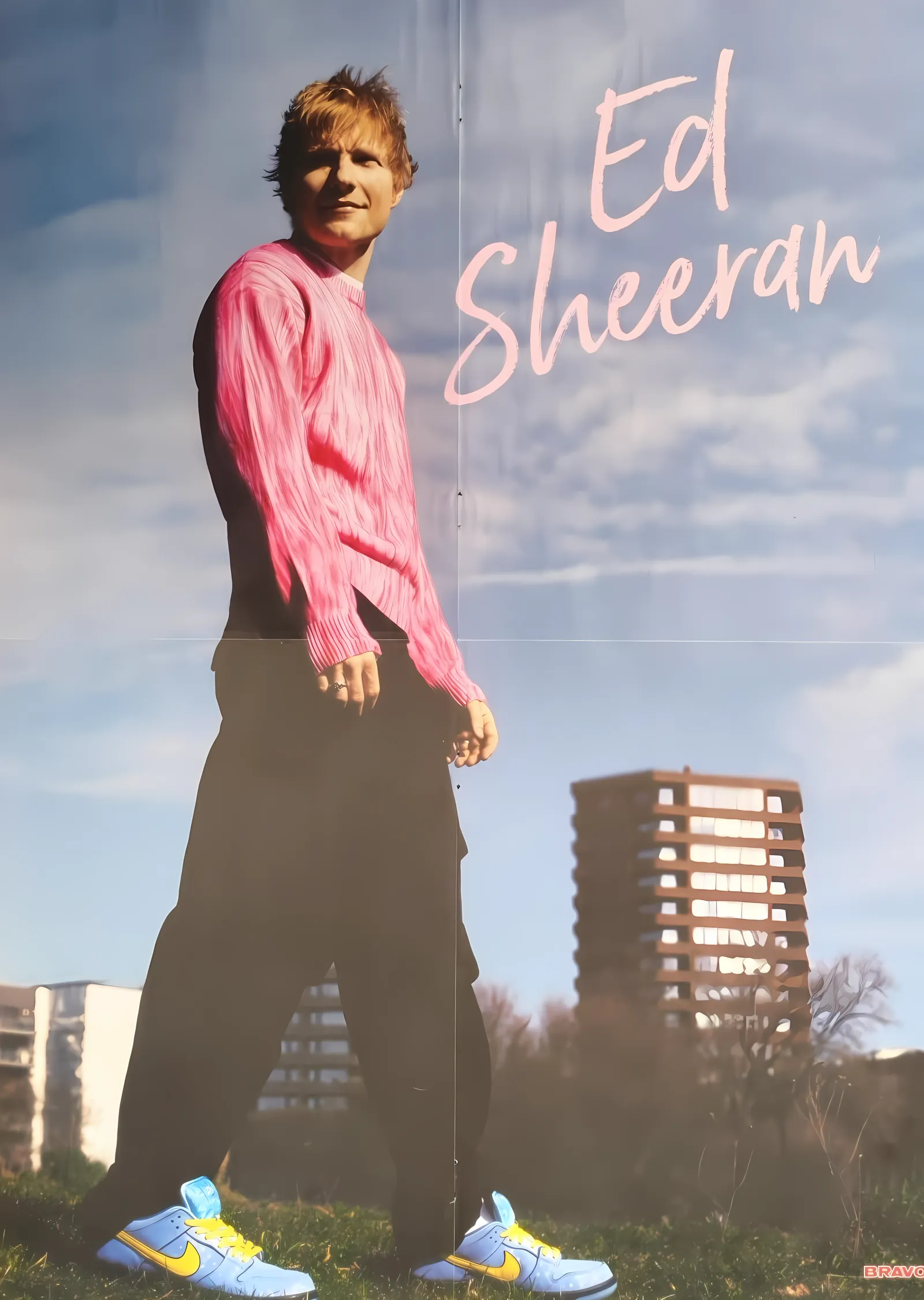 Ed Sheeran: Pembe Kazak metal tablo