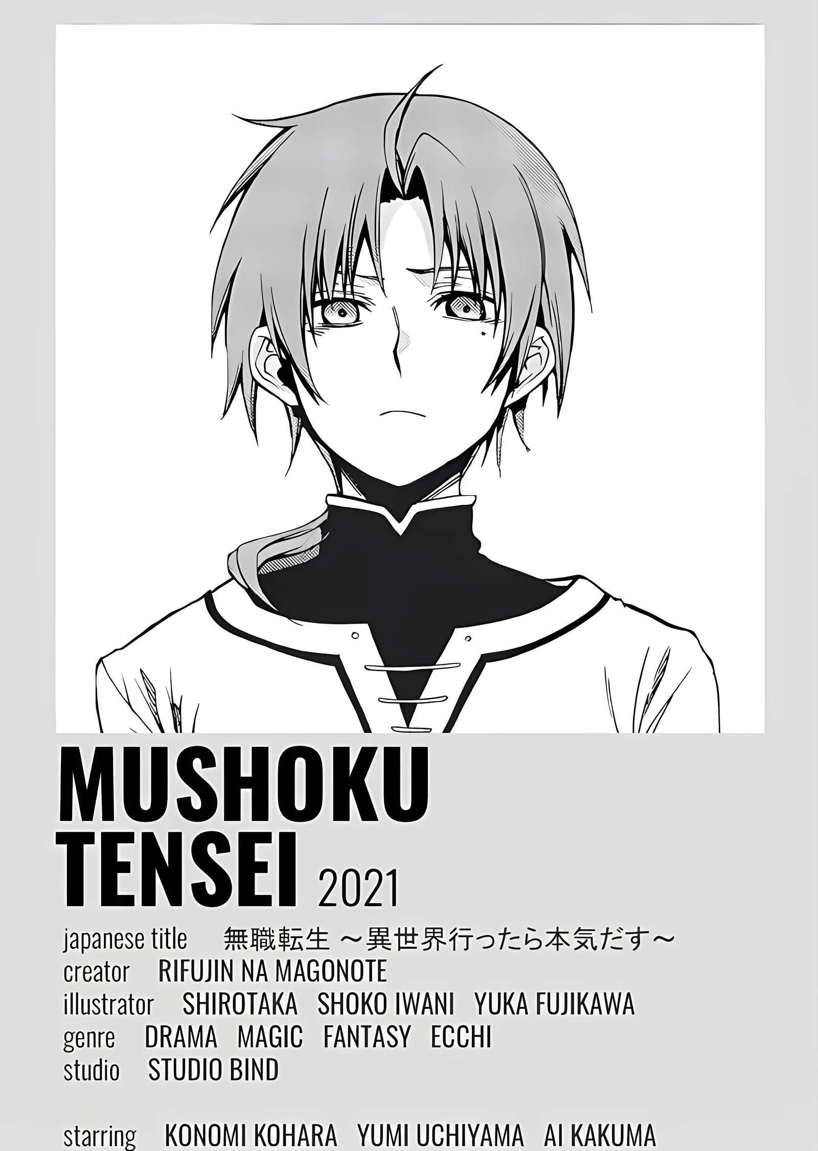 Mushoku Tensei: Minimalist Künye metal tablo