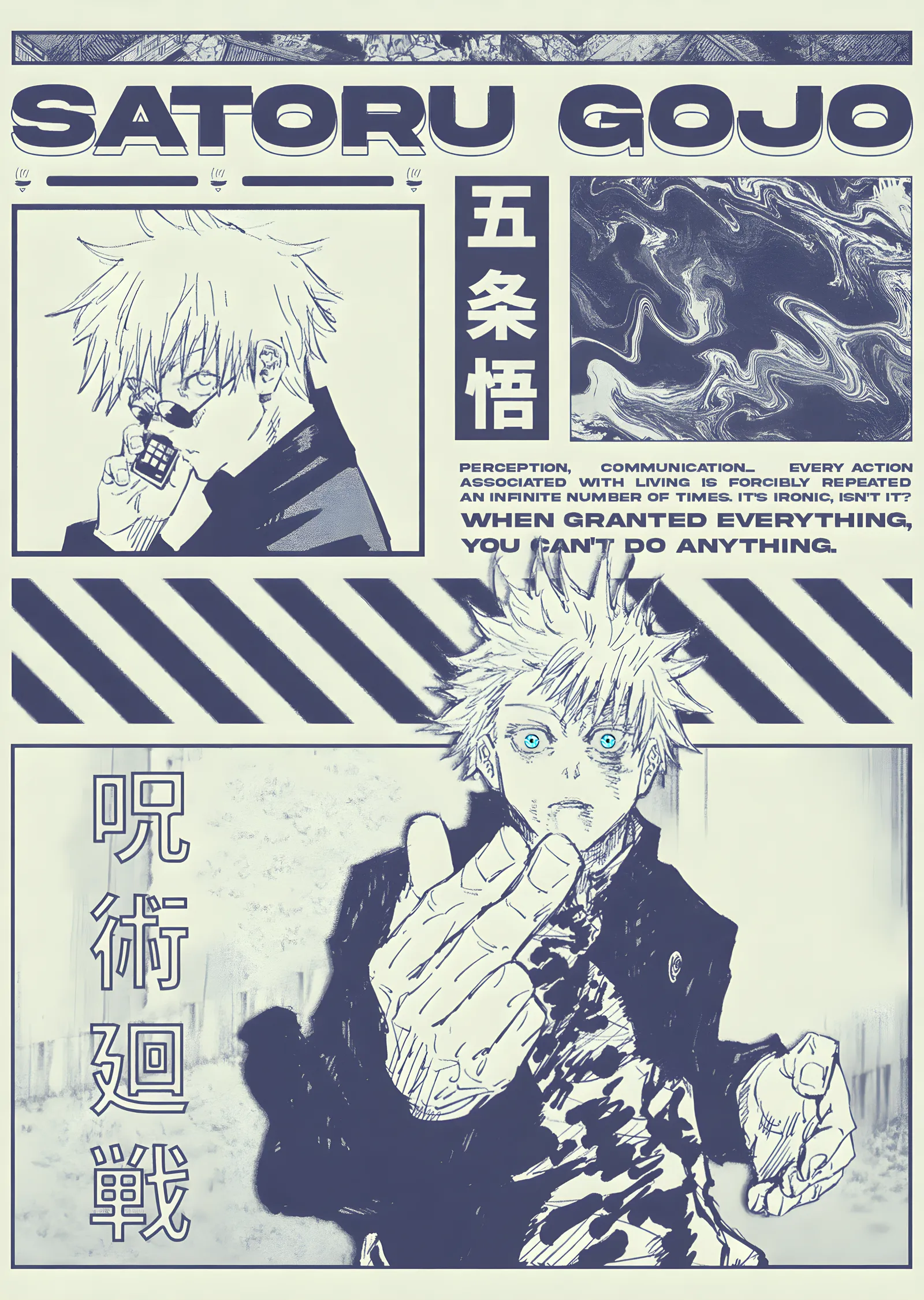 Jujutsu Kaisen - Satoru Gojo: Fanzin metal tablo