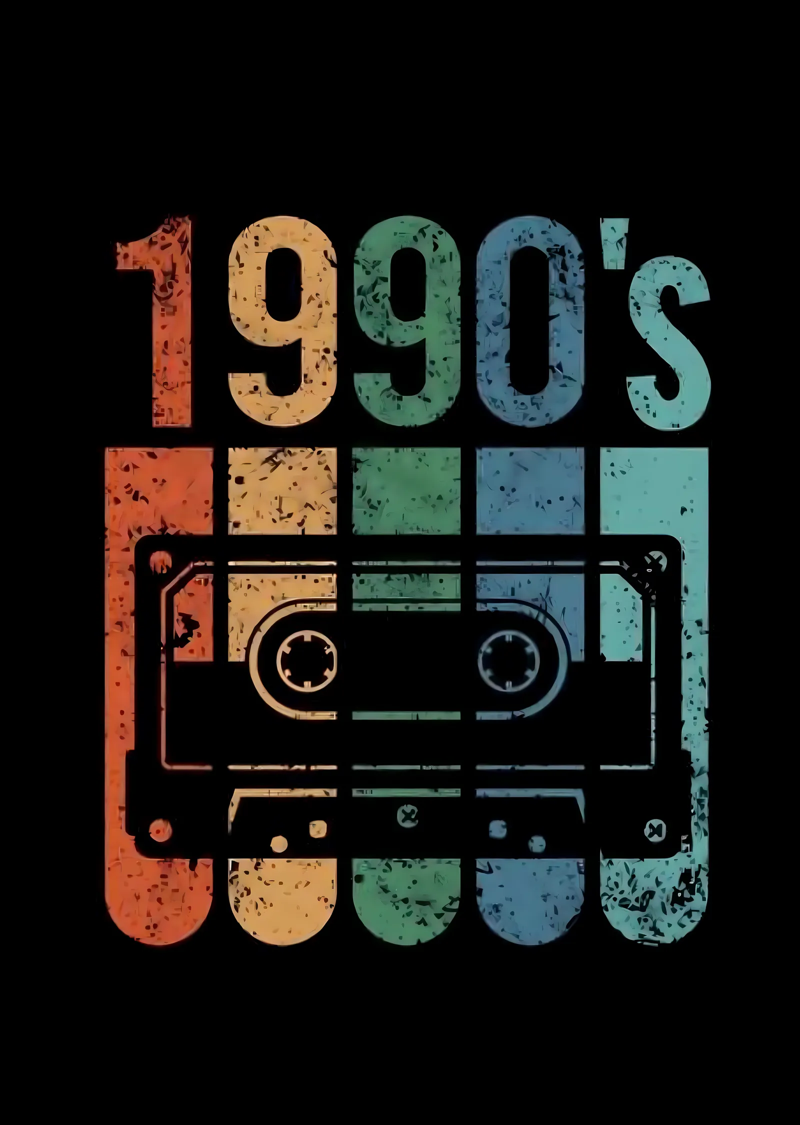 1990'lar: Renkli Kaset Oynatıcı metal tablo