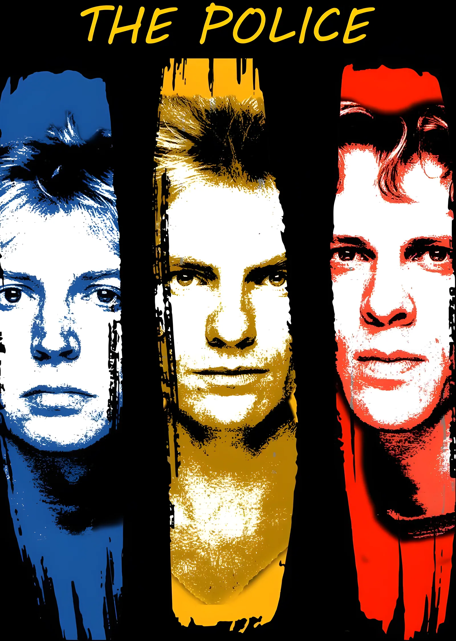 The Police: Üç Renkli Portre metal tablo