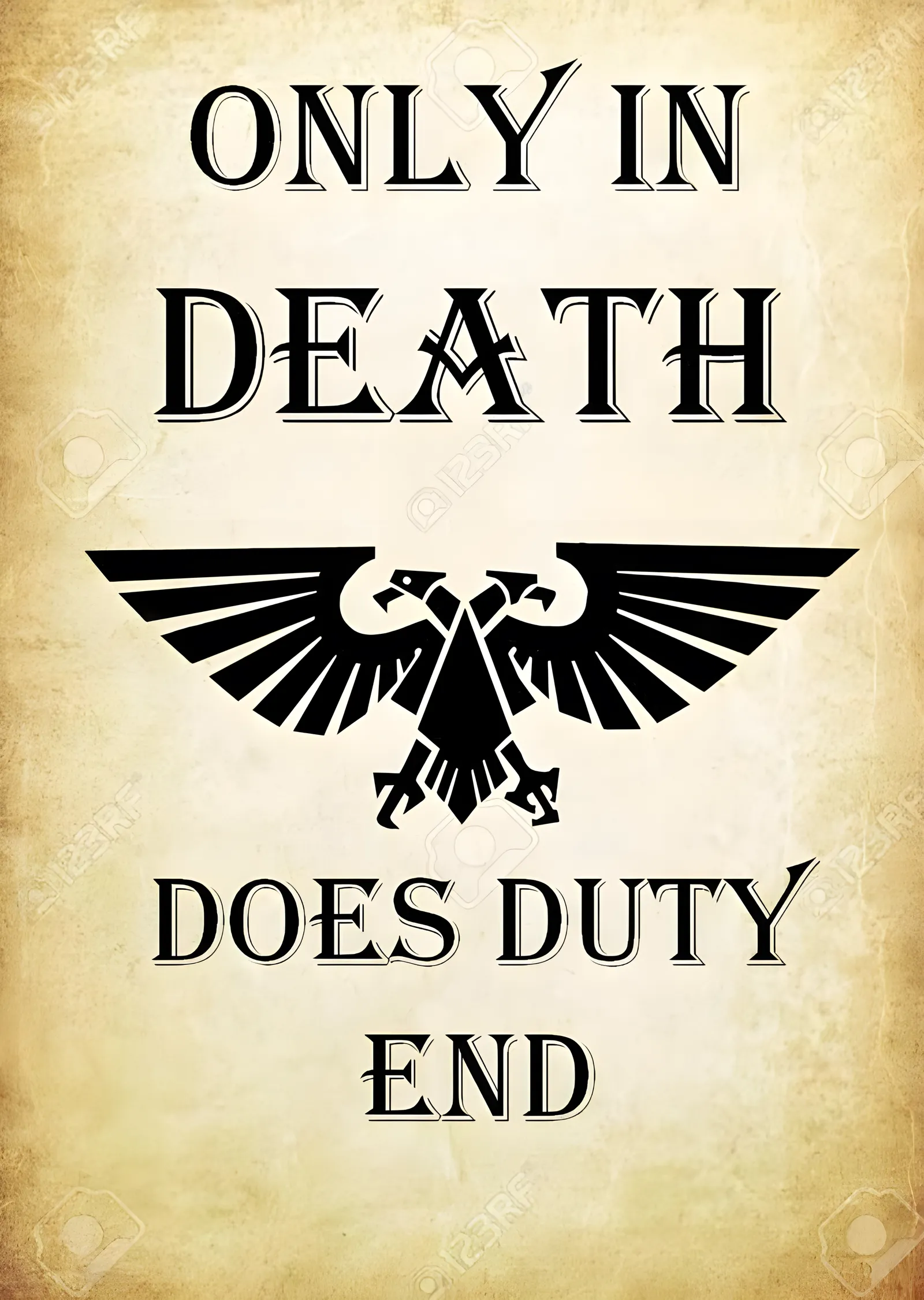 Only in Death Does Duty End metal tablo