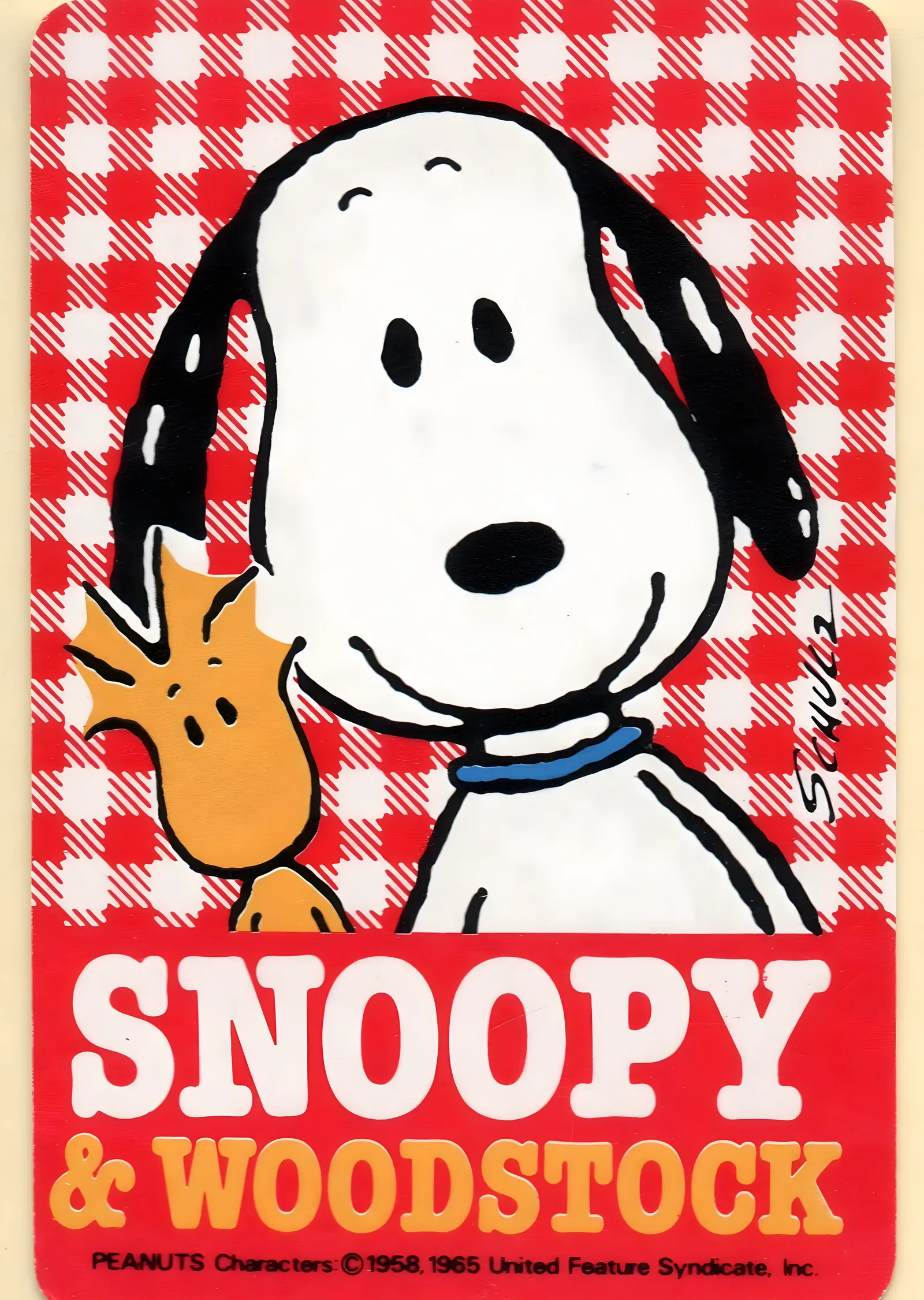 Snoopy & Woodstock - Vintage metal tablo