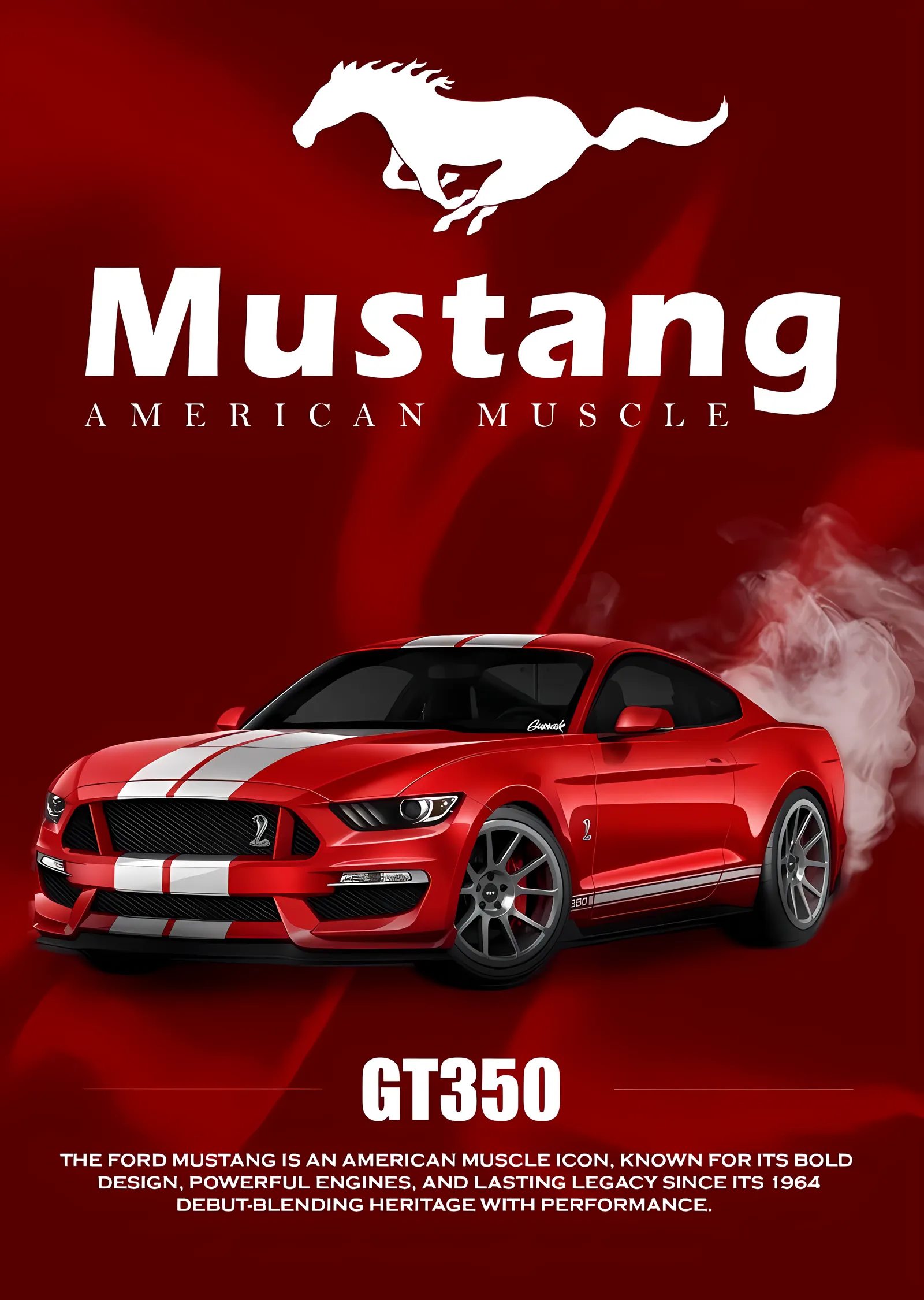 Ford Mustang GT350 - American Muscle metal tablo