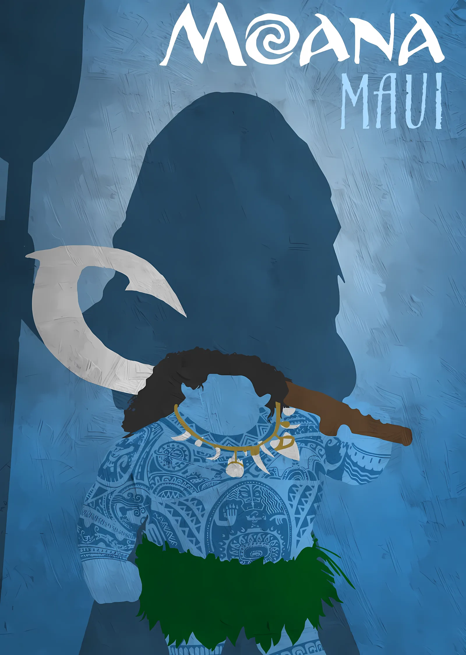 Moana: Maui Silueti metal tablo