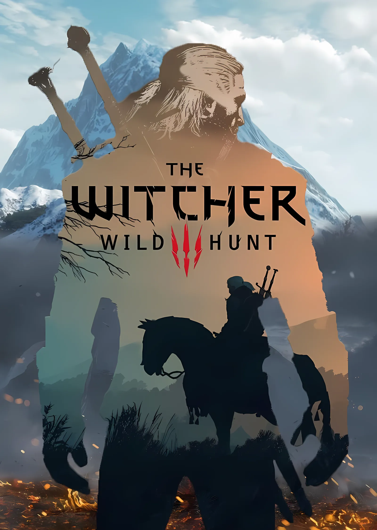 The Witcher 3: Silüet Manzara metal tablo