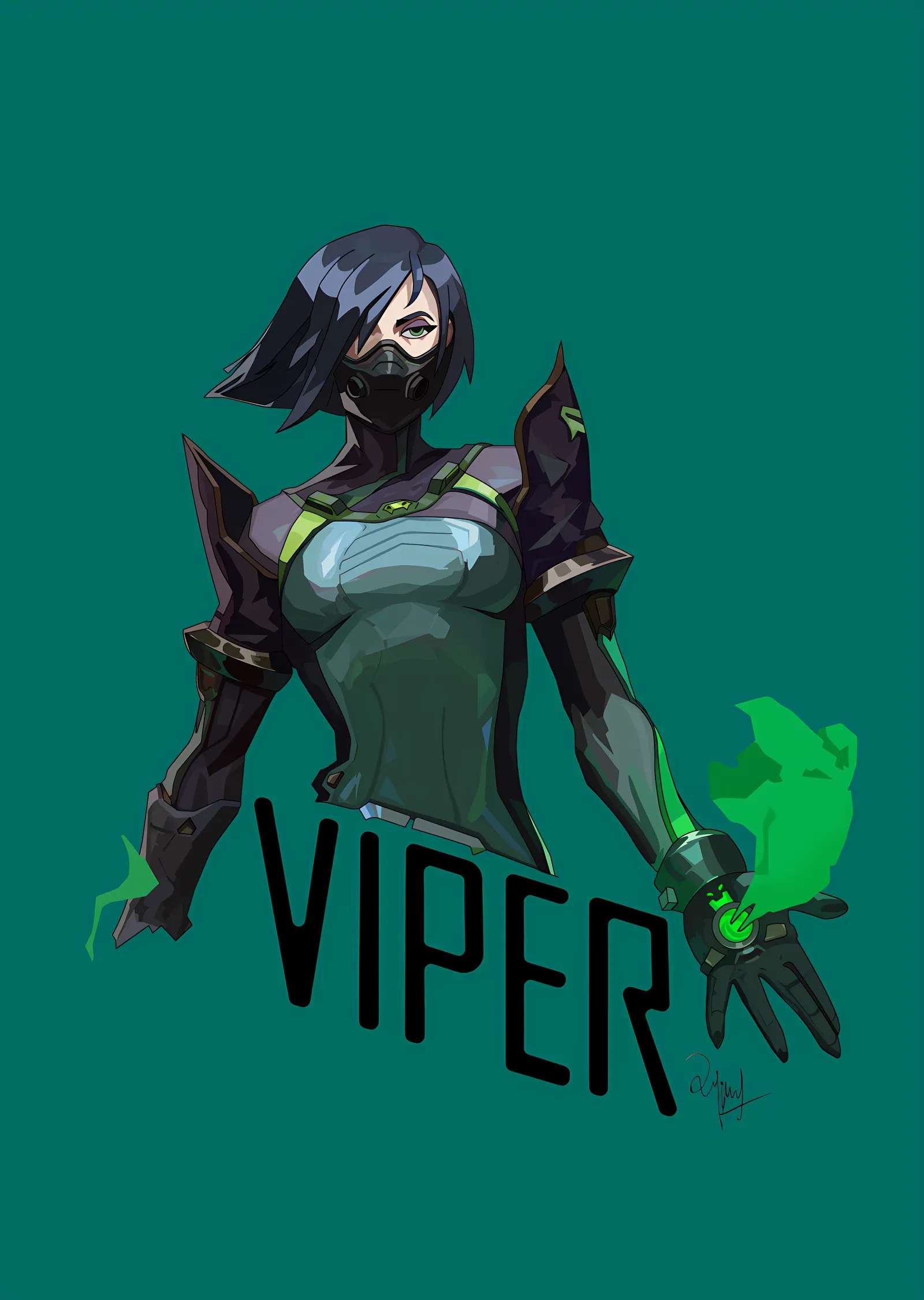 Valorant: Viper Turkuaz metal tablo