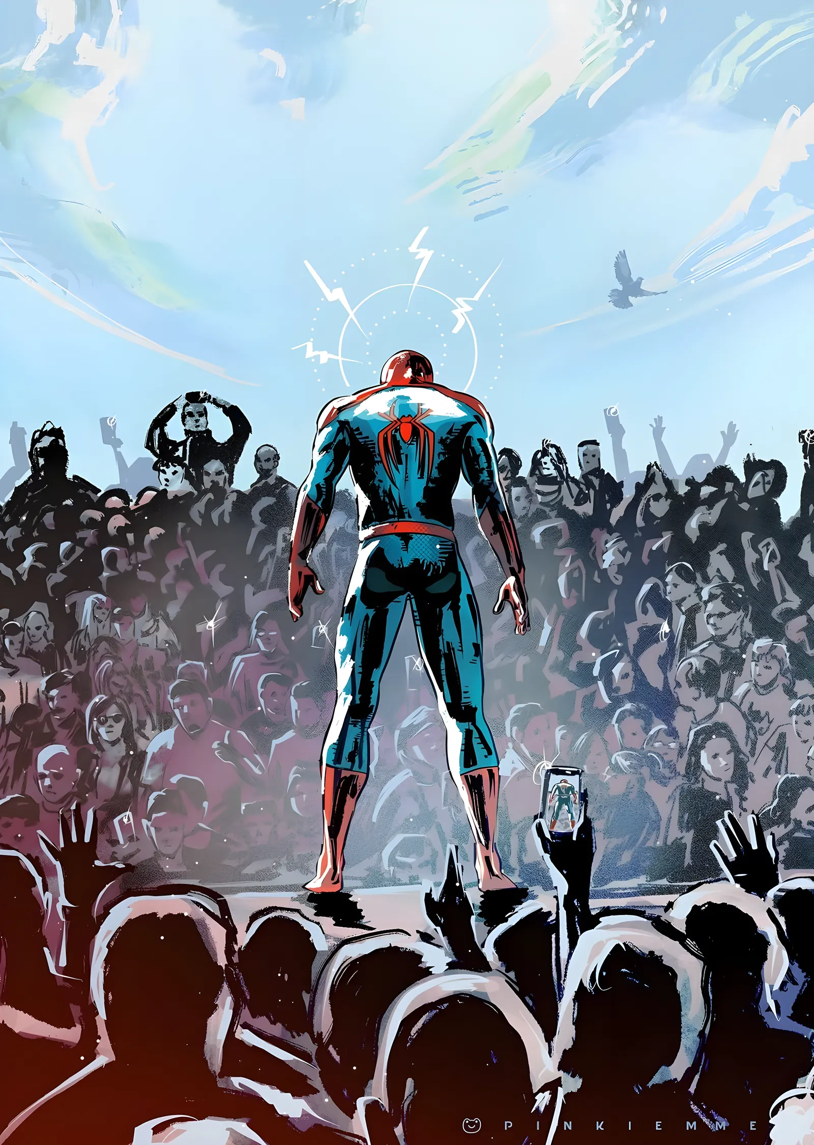 Spider-Man: Kalabalığın Üstünde metal tablo
