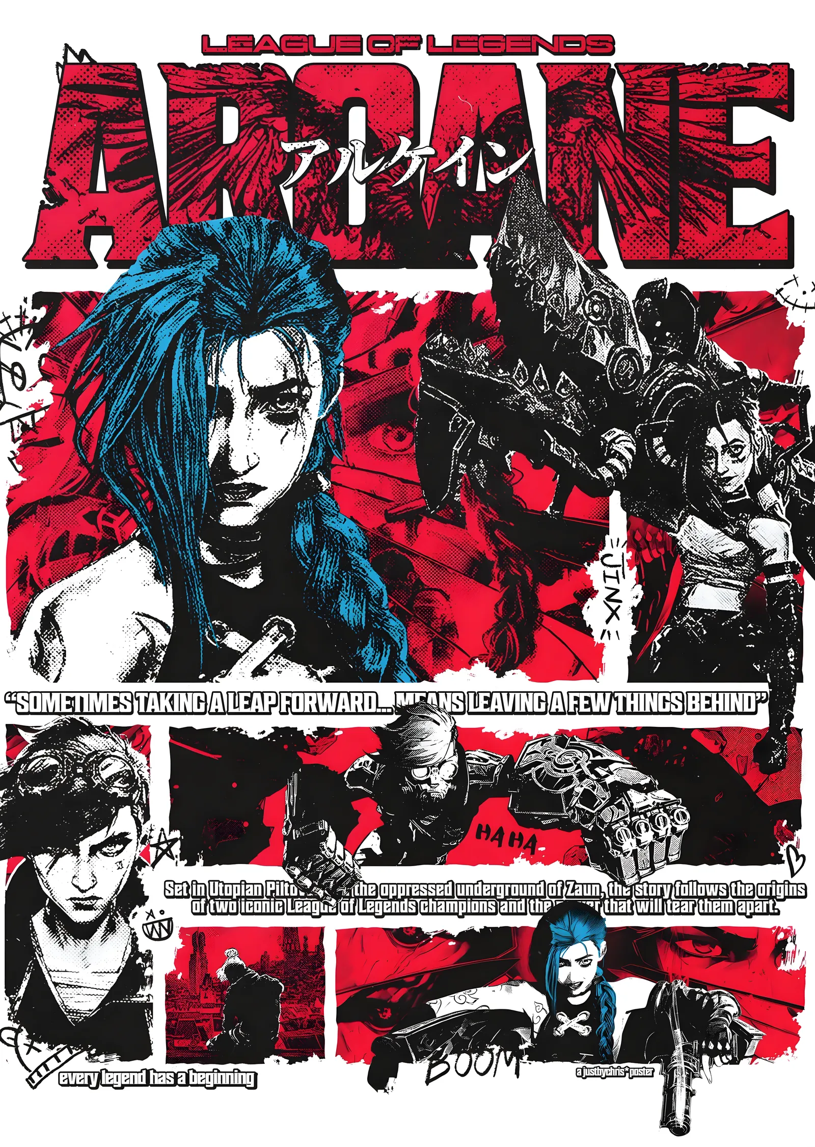 Arcane: Manga Kolaj metal tablo