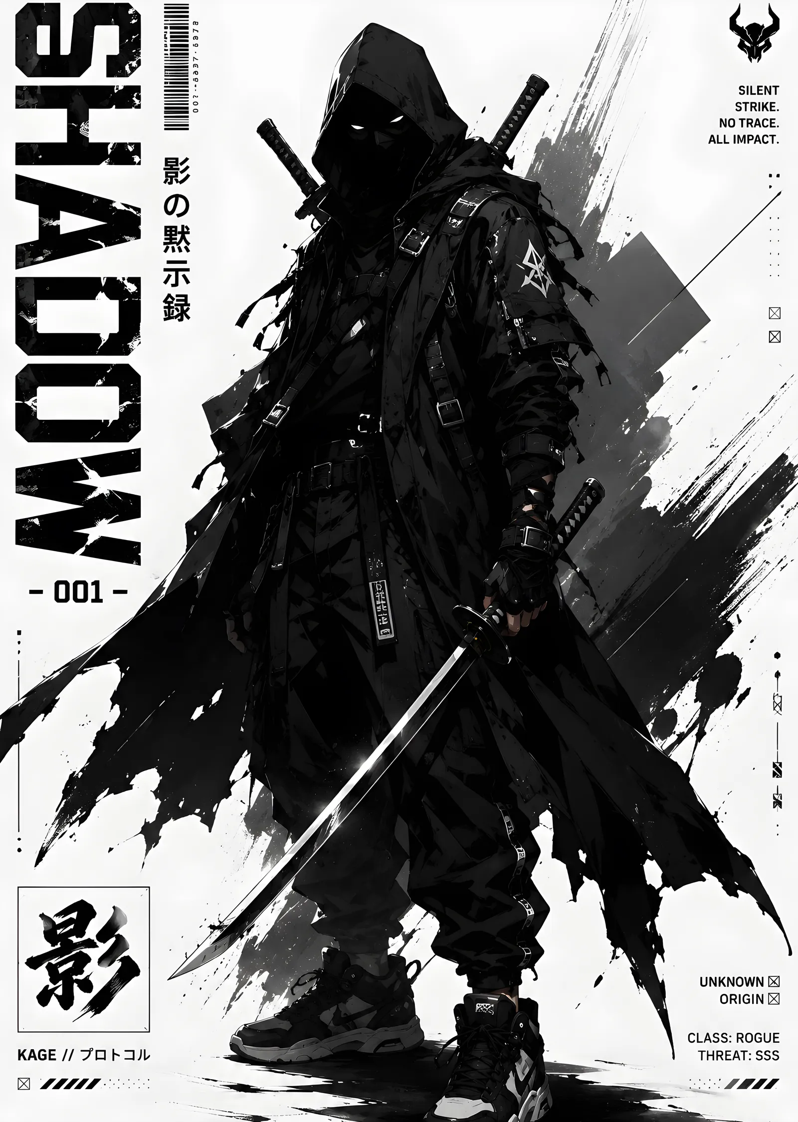 Shadow · Gölge Şinobi metal tablo
