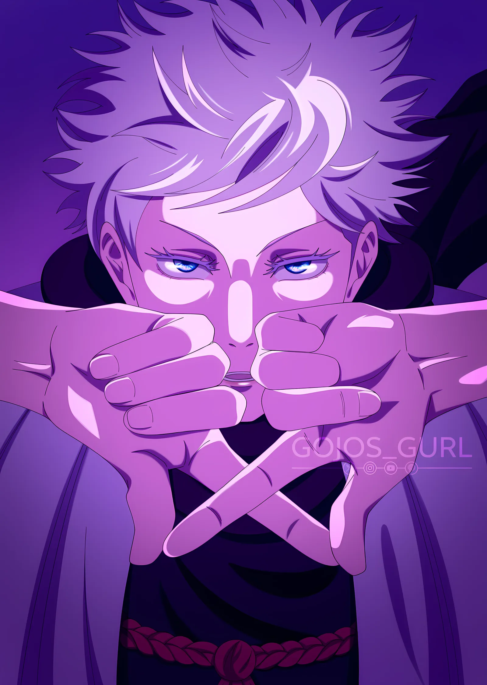 Jujutsu Kaisen - Gojo Satoru: Mor Mühür metal tablo