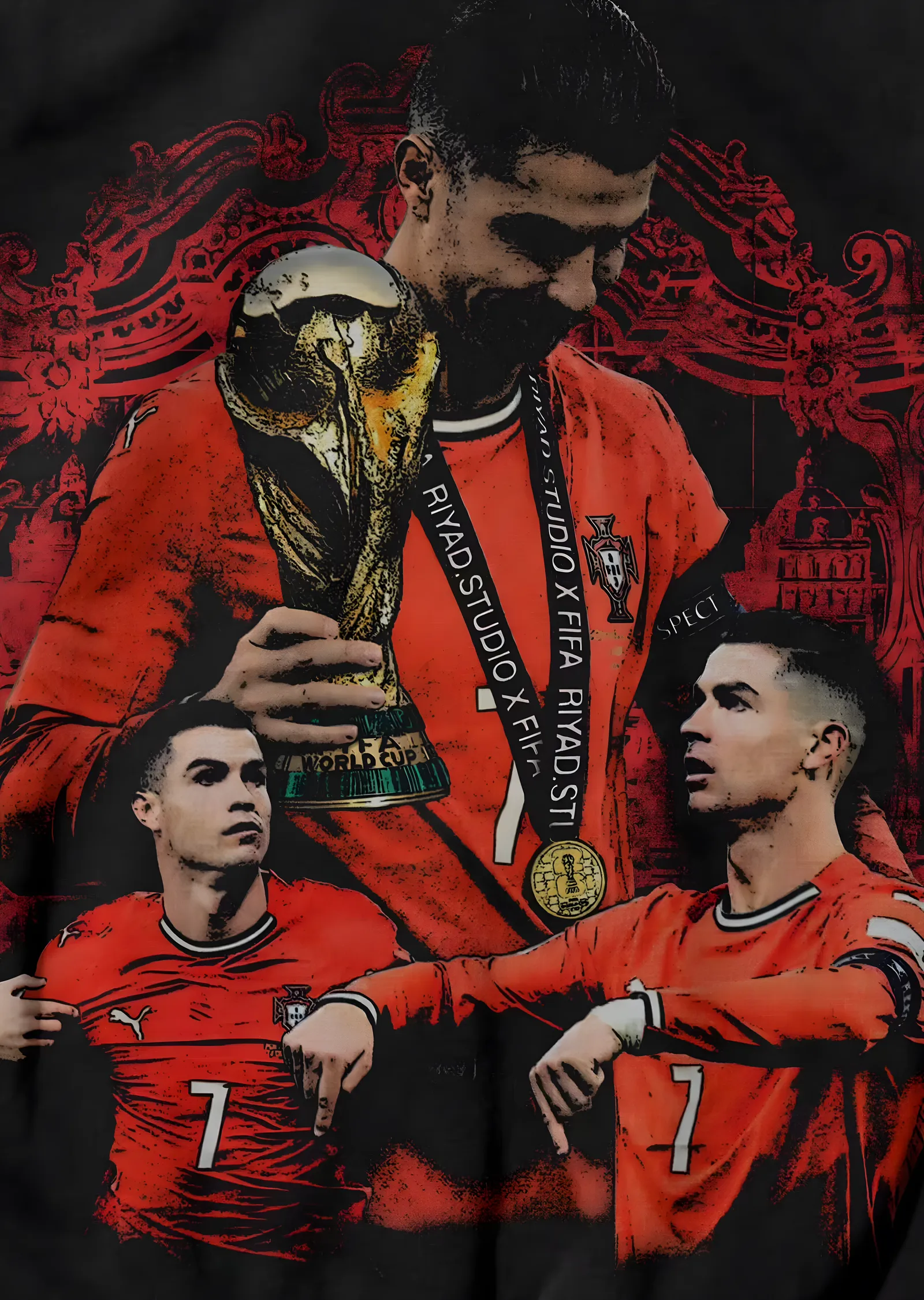 Cristiano Ronaldo: Kupa Kolajı metal tablo