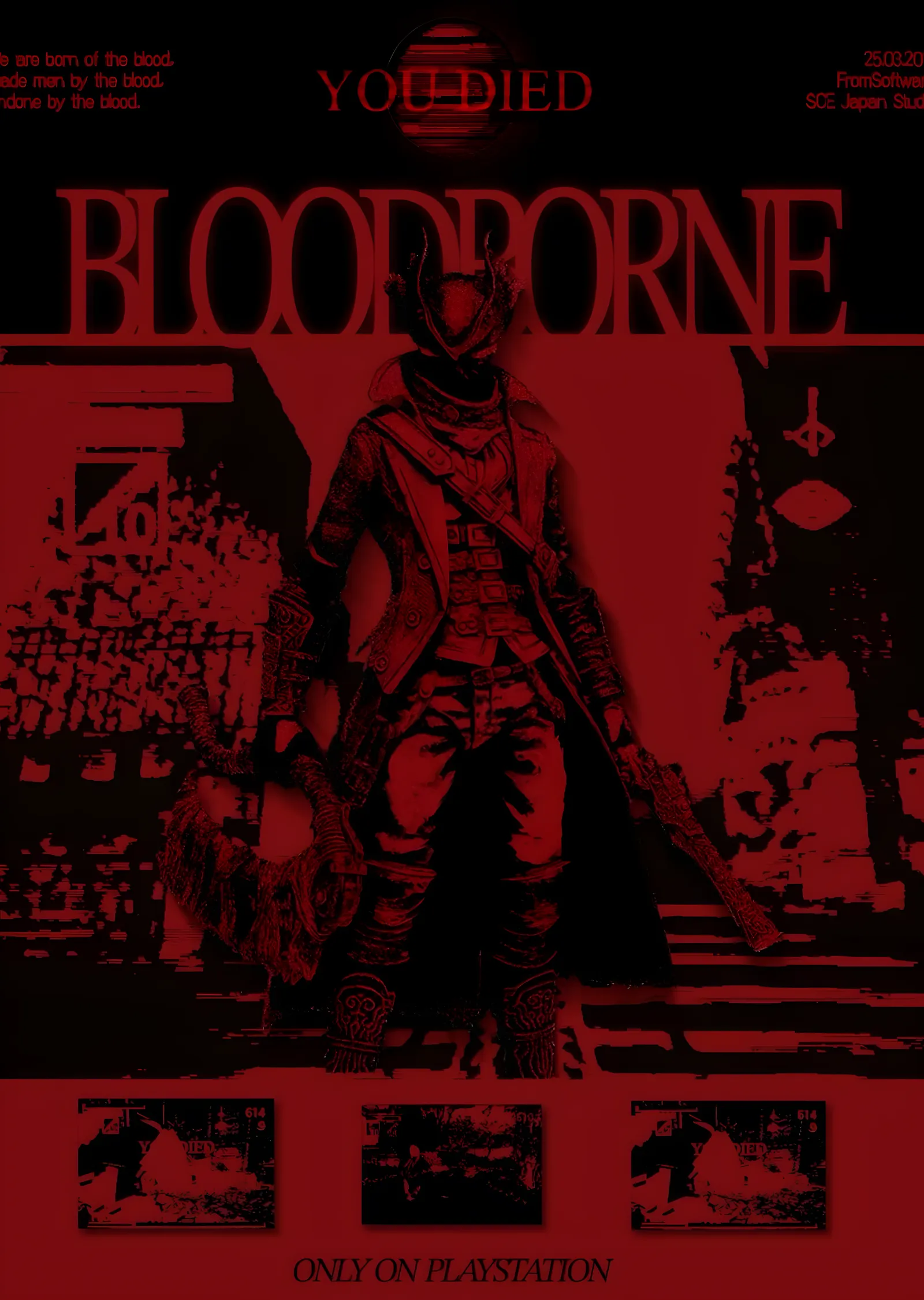 Bloodborne: You Died metal tablo
