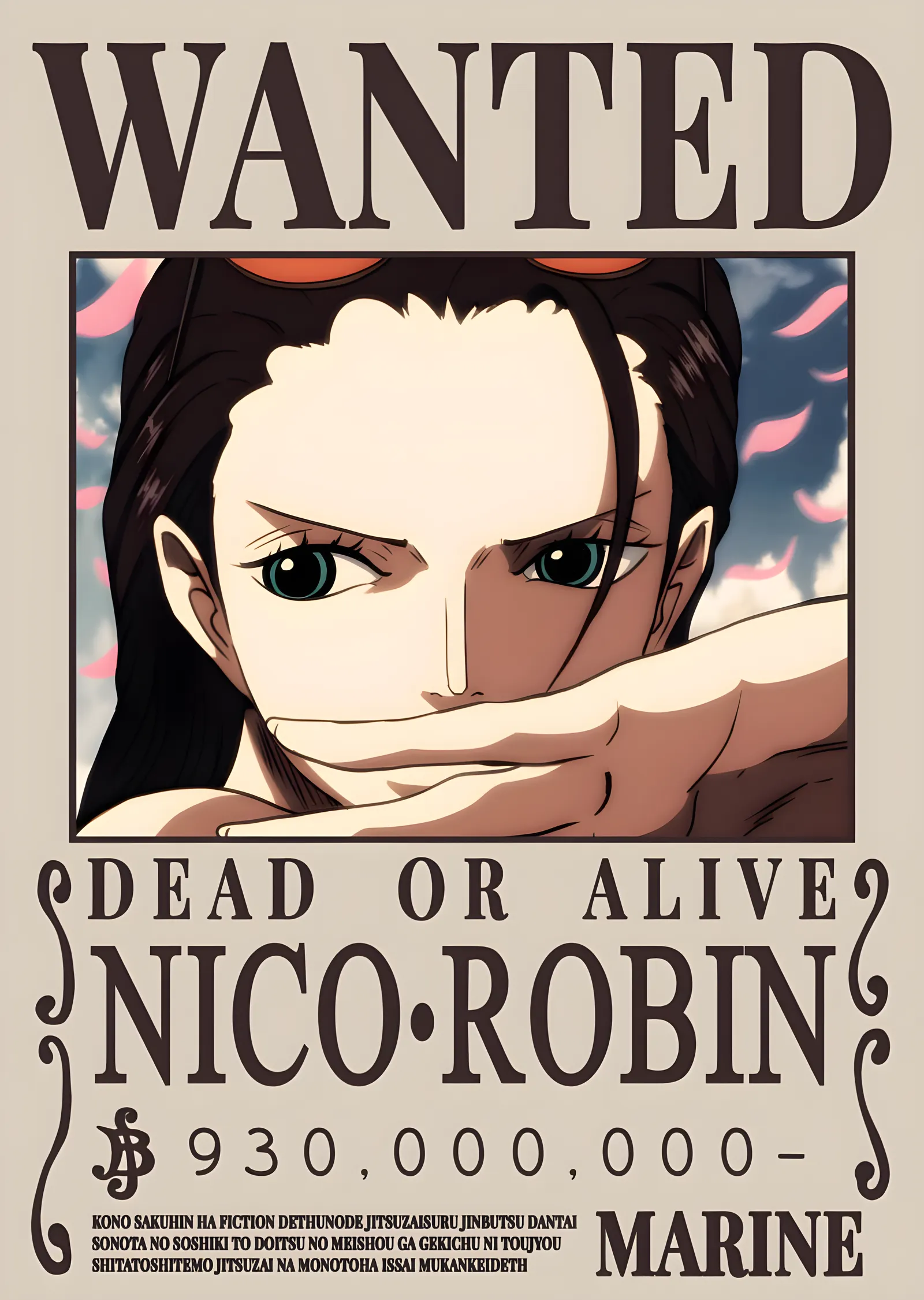 One Piece: Nico Robin Aranıyor Afişi metal tablo