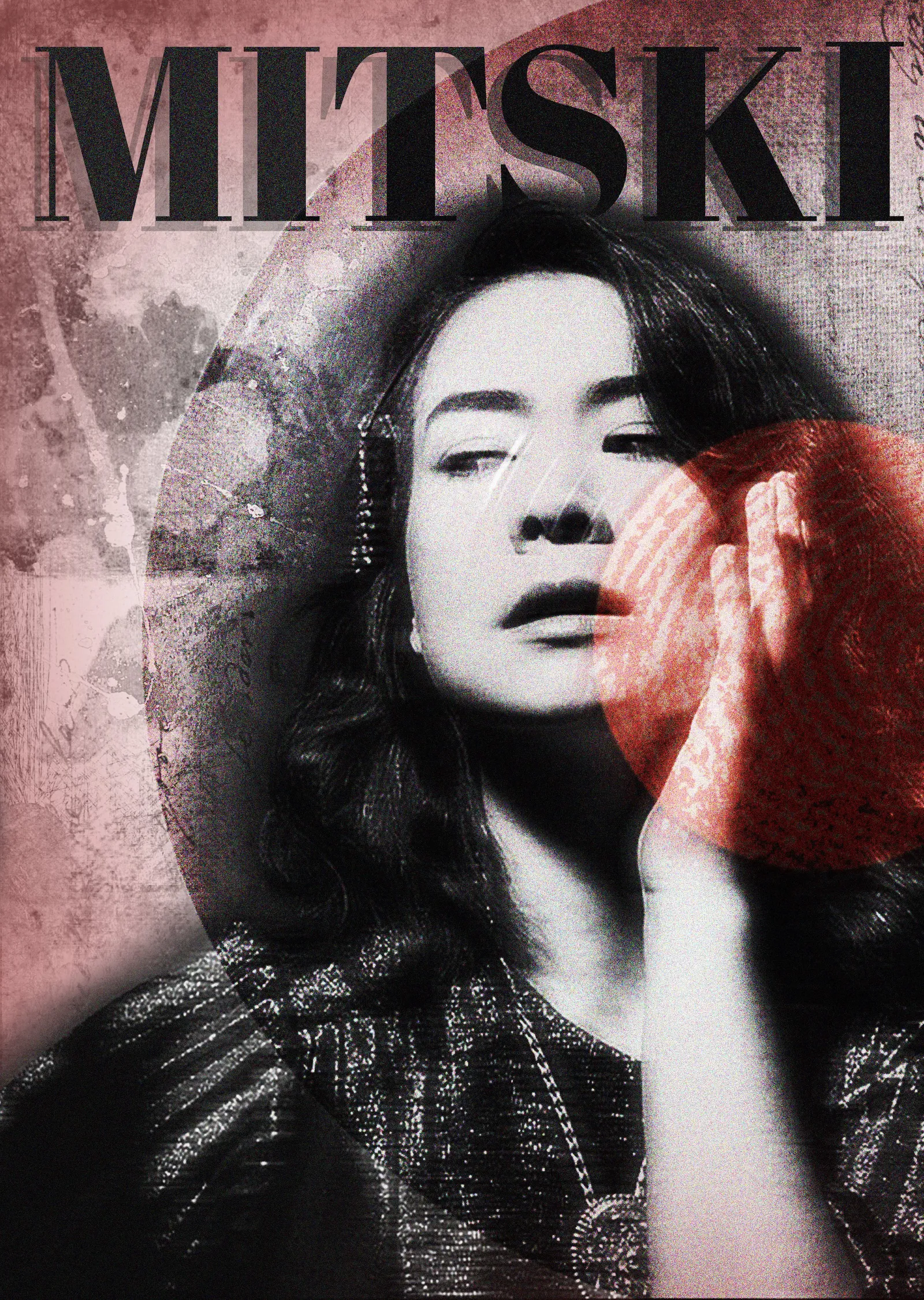Mitski - Kırmızı Bozulma Etkili Kapak metal tablo