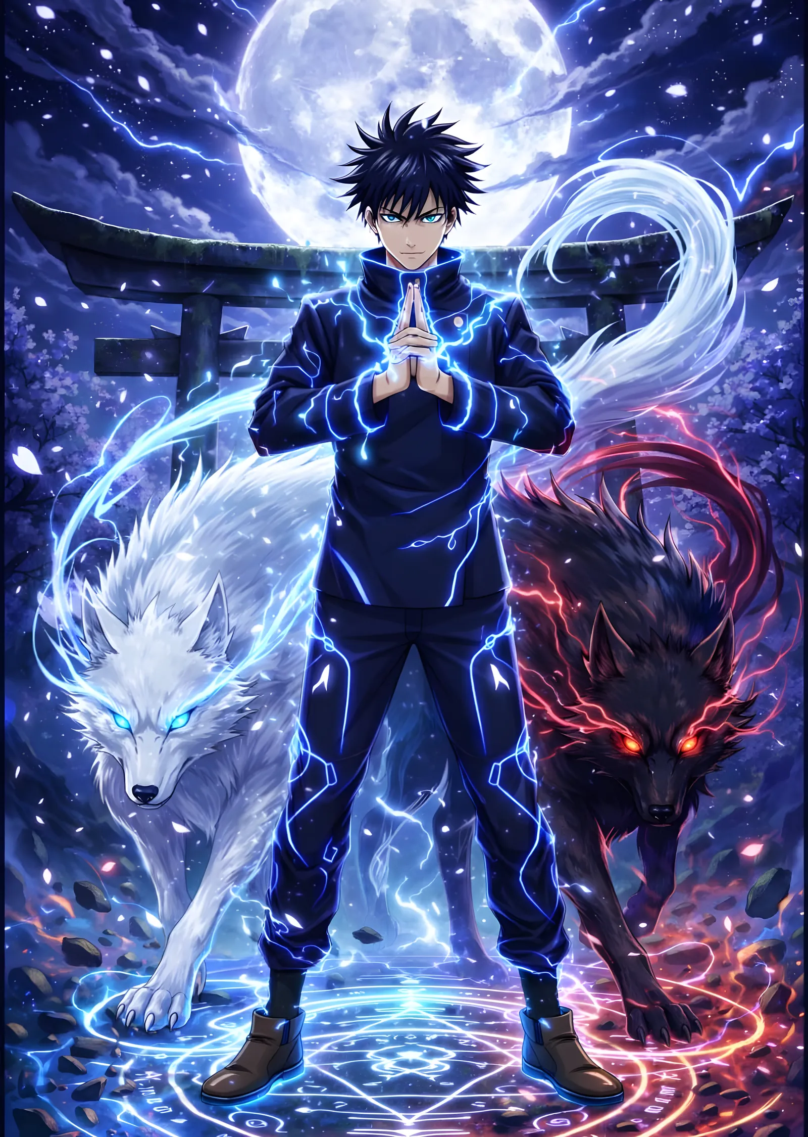 Jujutsu Kaisen - Torii Kapısında Megumi metal tablo