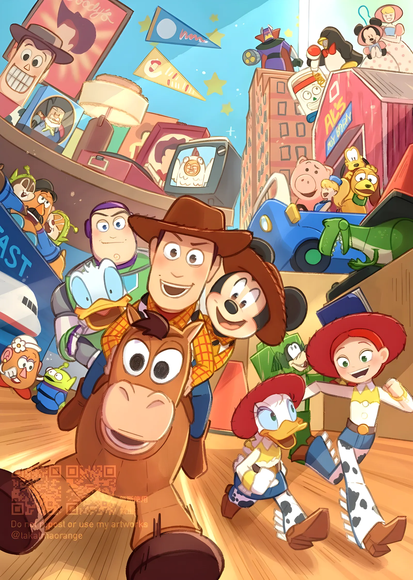 Toy Story - Woody ve Oyuncak Kalabalığı metal tablo