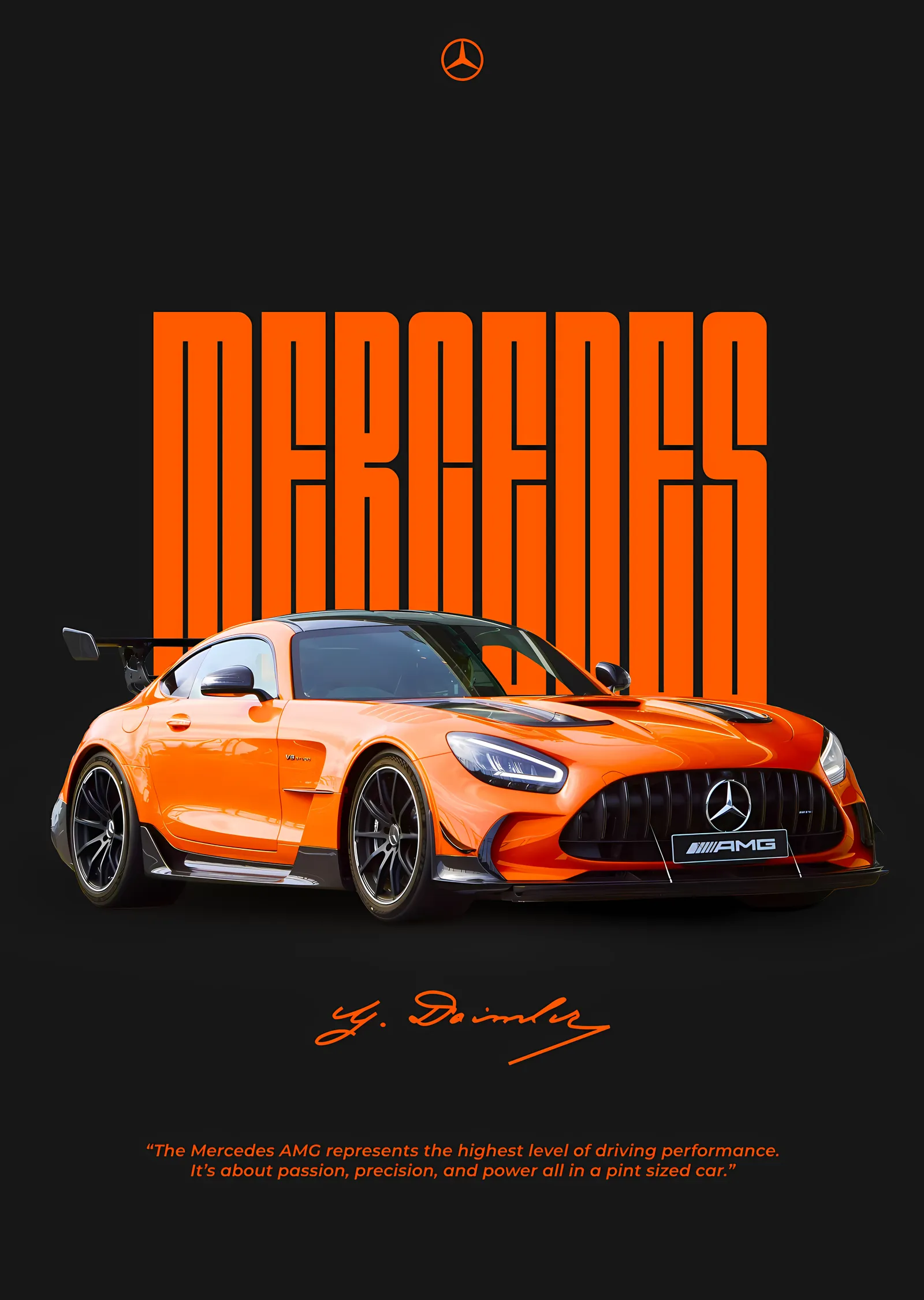 Mercedes AMG Spor Arabası metal tablo