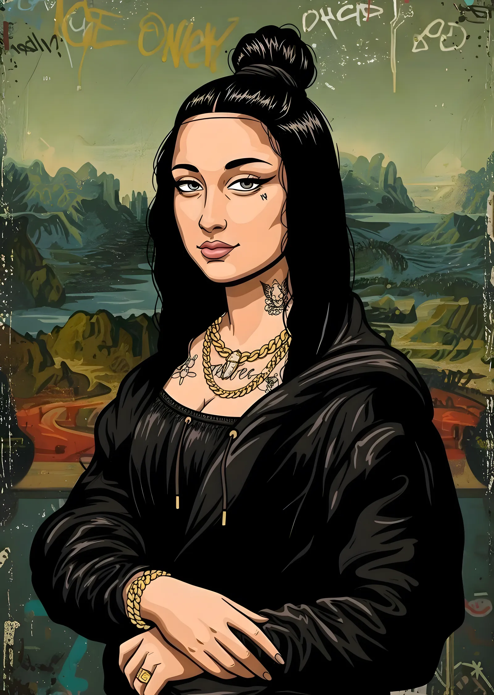 Mona Lisa: Sokak Stili metal tablo