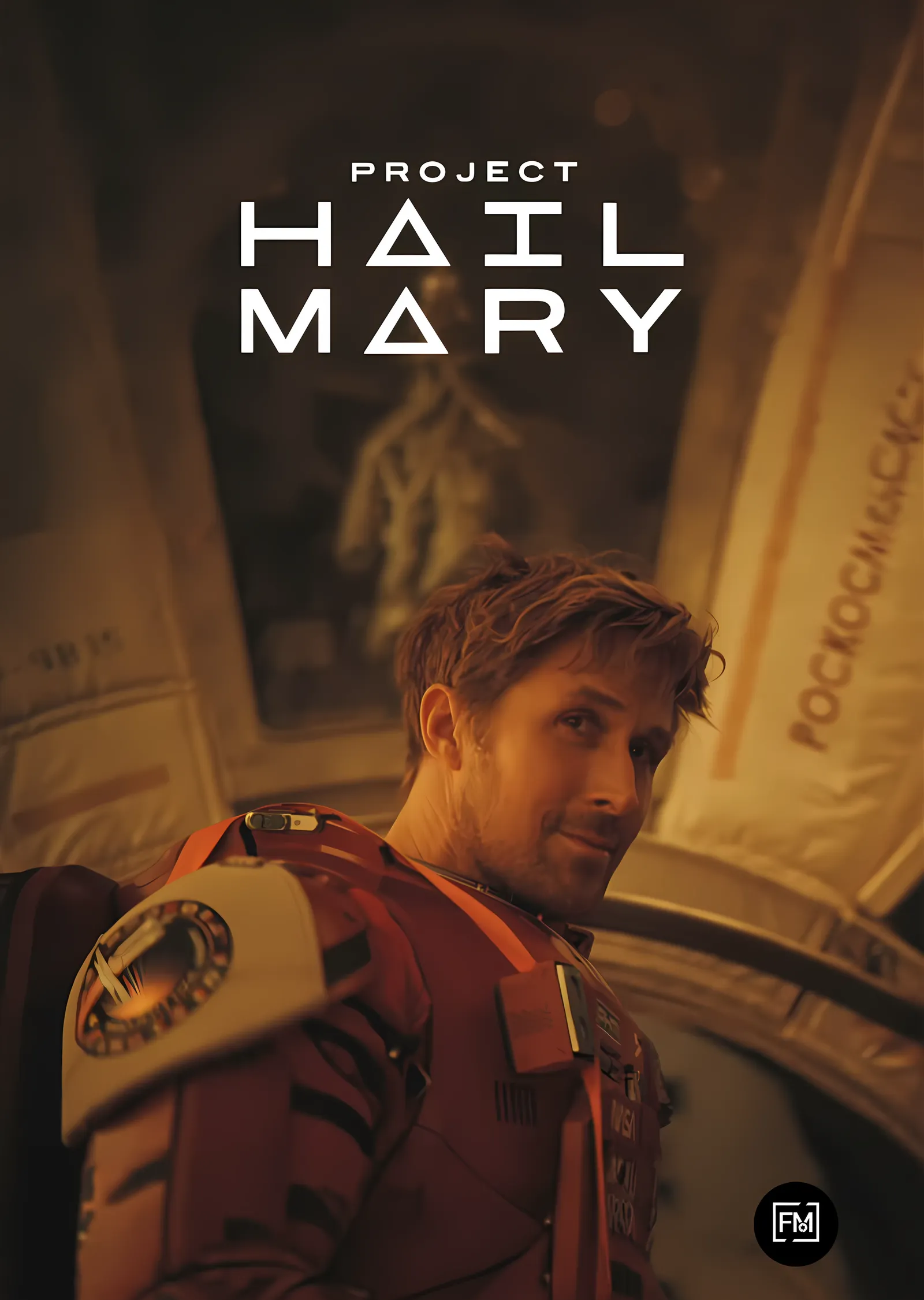 Project Hail Mary - Amber Işıkta Ryland Grace metal tablo