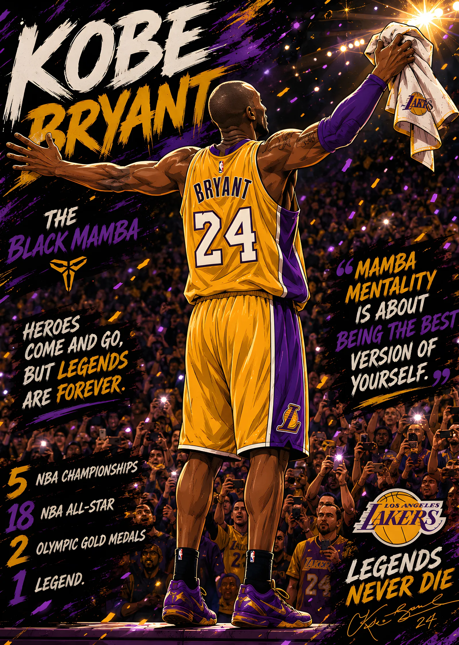 Kobe Bryant: Mamba Mentality Efsanesi metal tablo