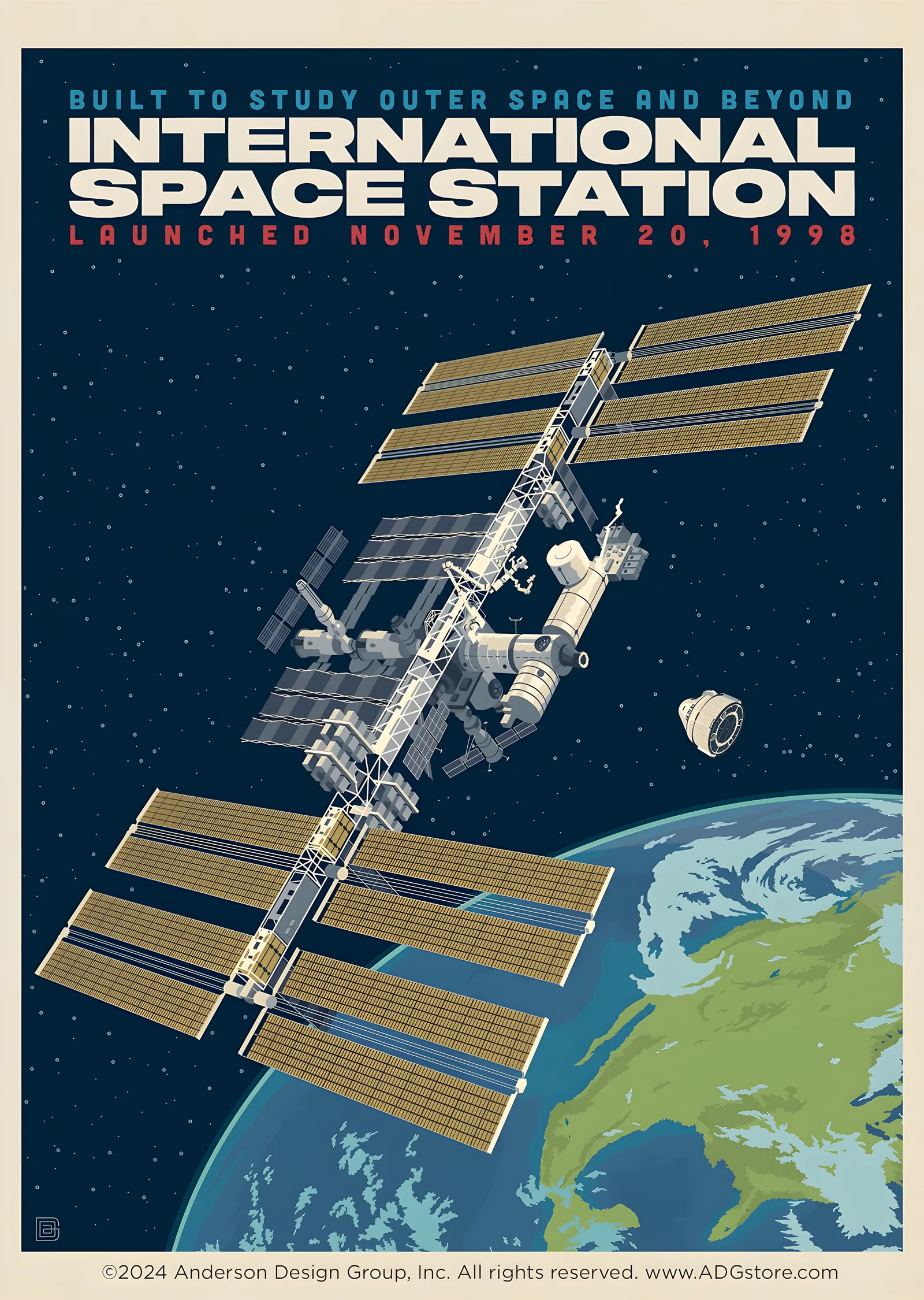 International Space Station - 1998 metal tablo