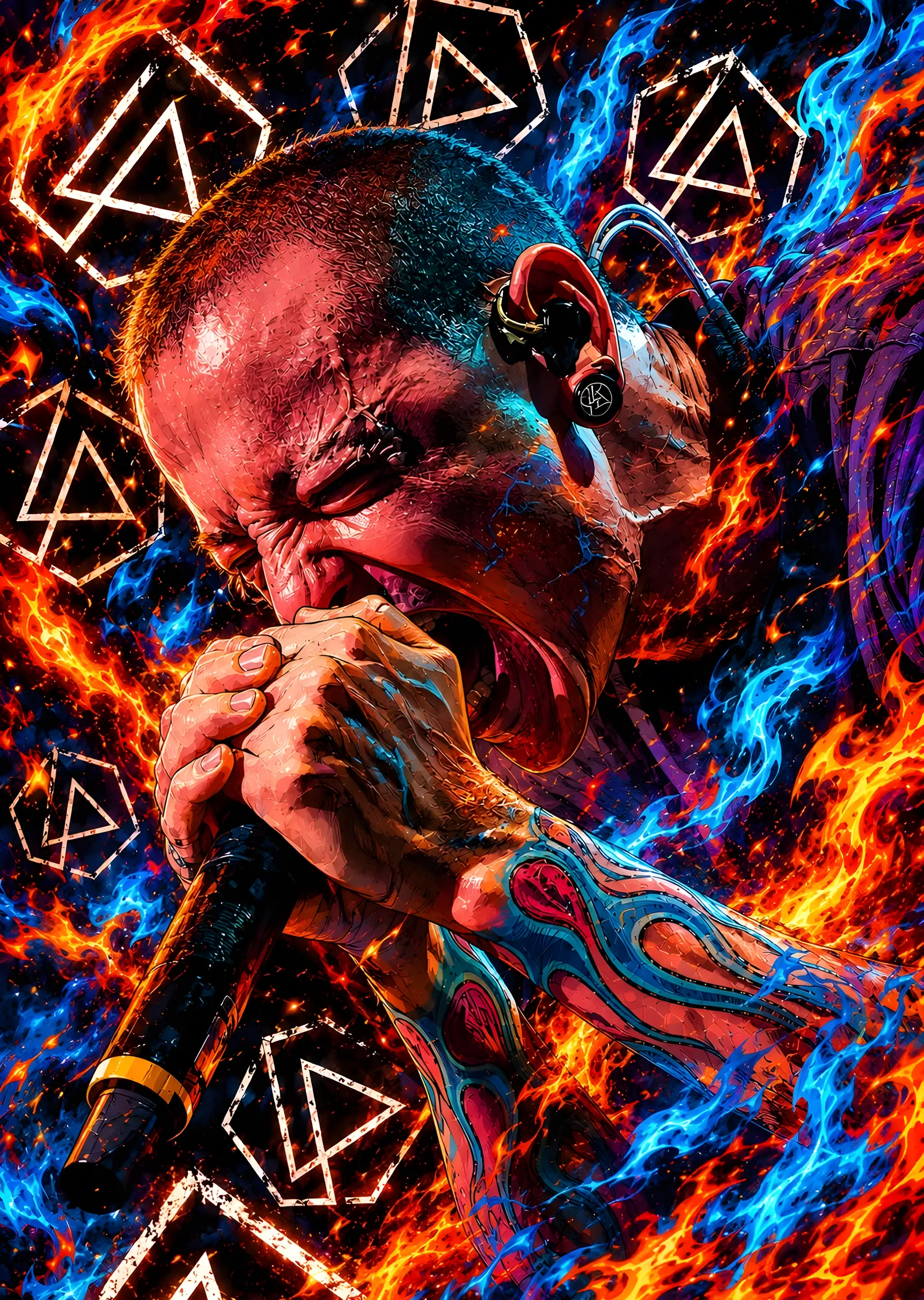 Chester Bennington: Alev ve Buz metal tablo