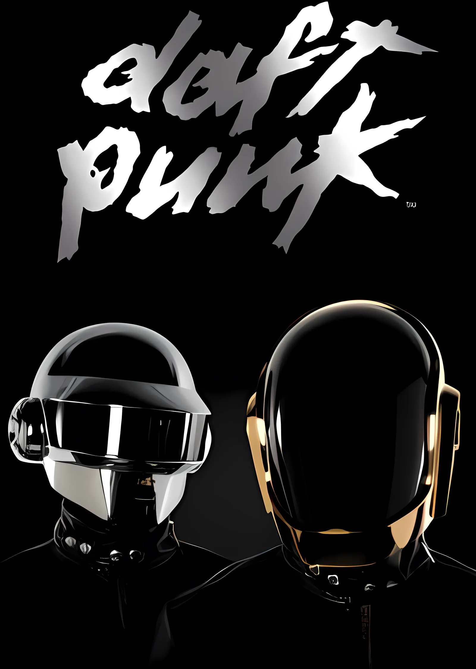Daft Punk: Siyah Beyaz Kask metal tablo