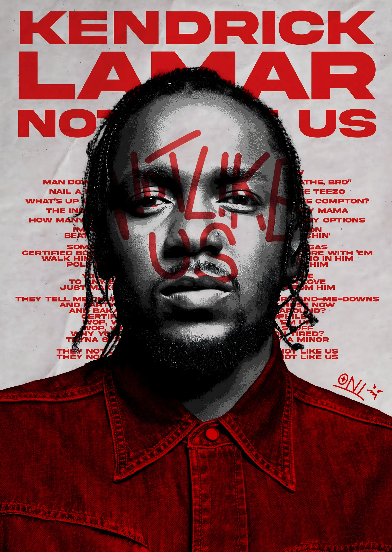Kendrick Lamar: Not Like Us metal tablo