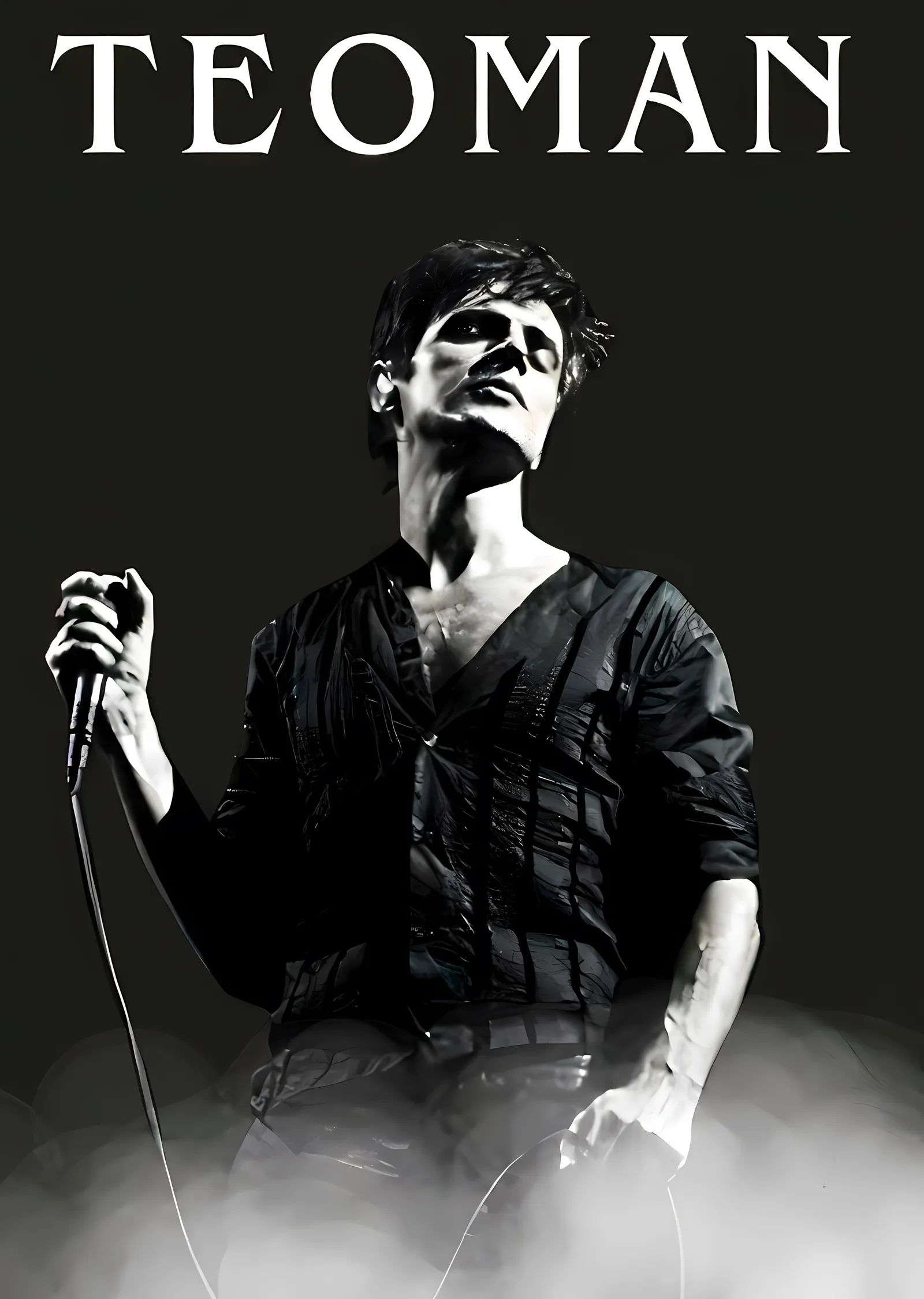 Teoman: Singer with Microphone metal tablo