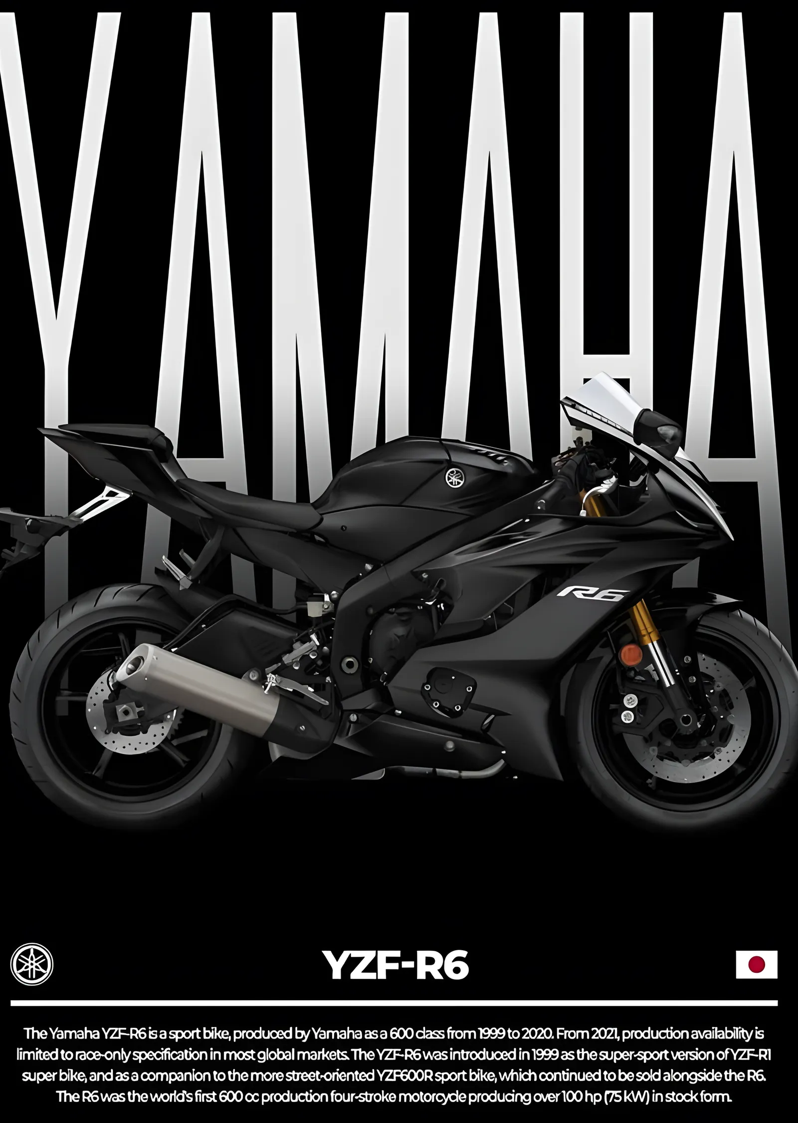 Yamaha YZF-R6 metal tablo