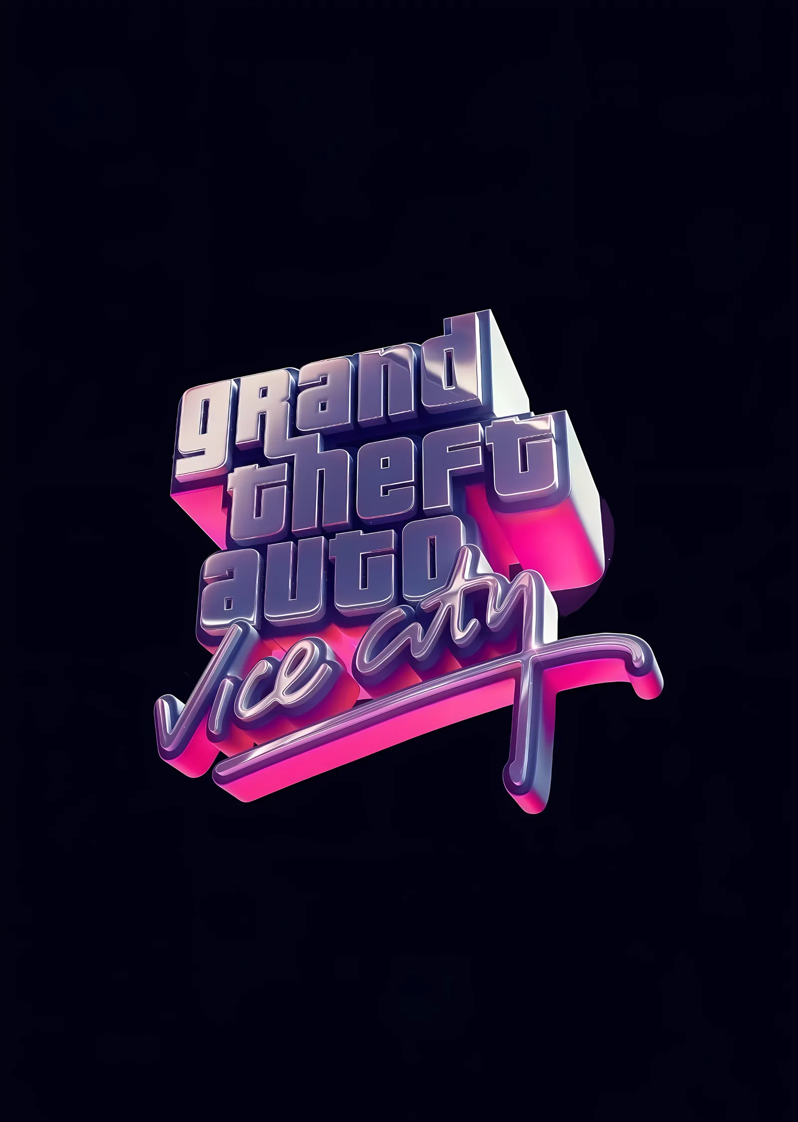 Grand Theft Auto: Vice City · Neon Logo metal tablo