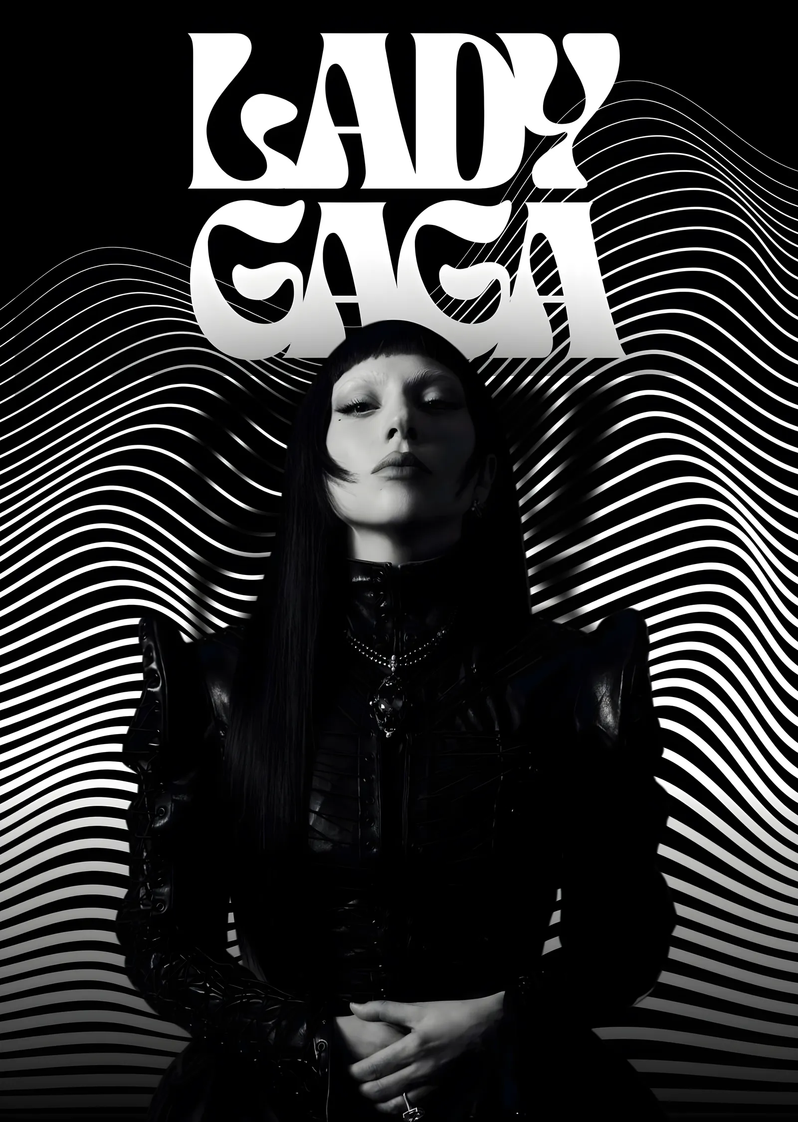 Lady Gaga: Çizgi Dalga metal tablo