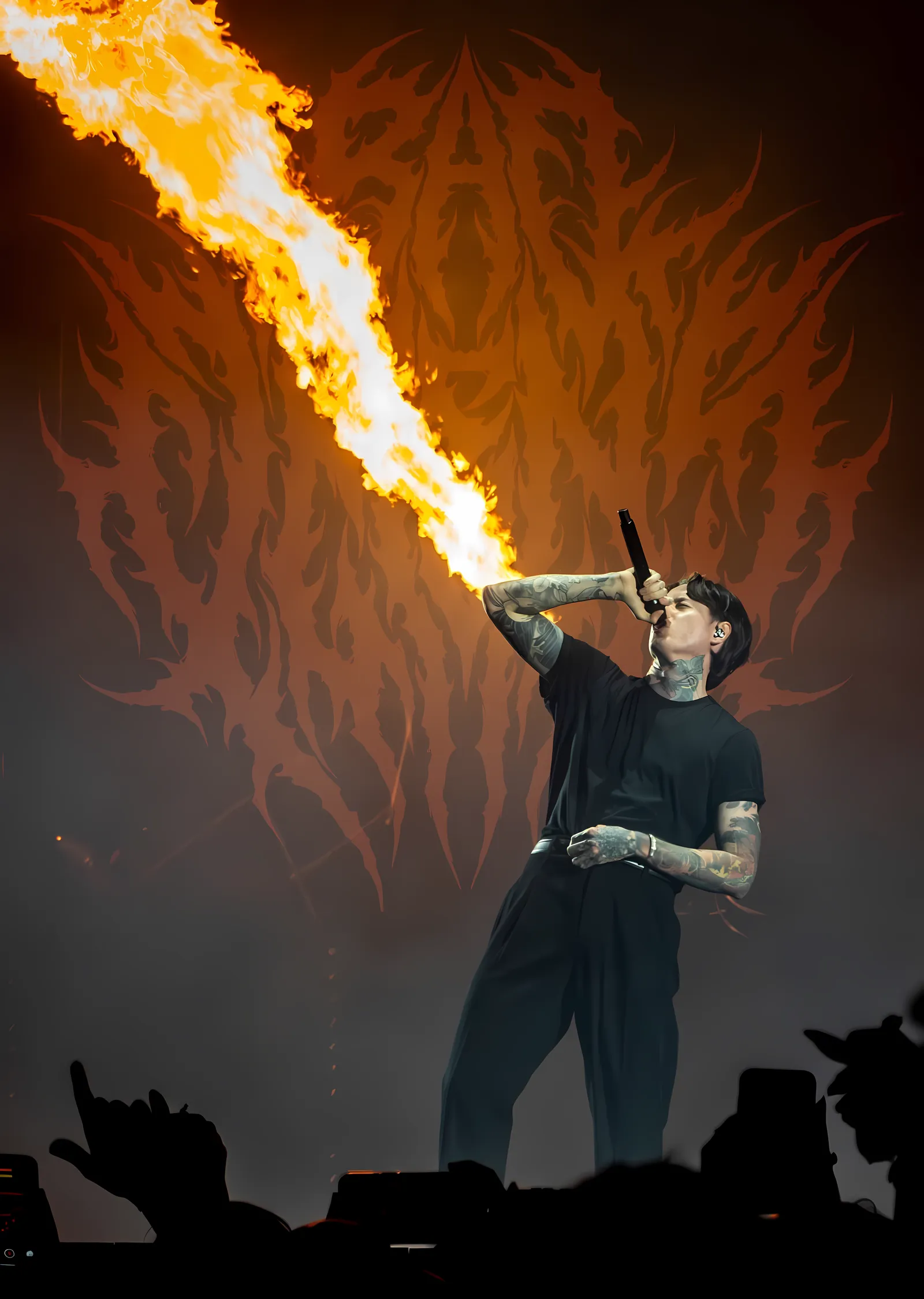 Bad Omens - Alevli Sahne metal tablo