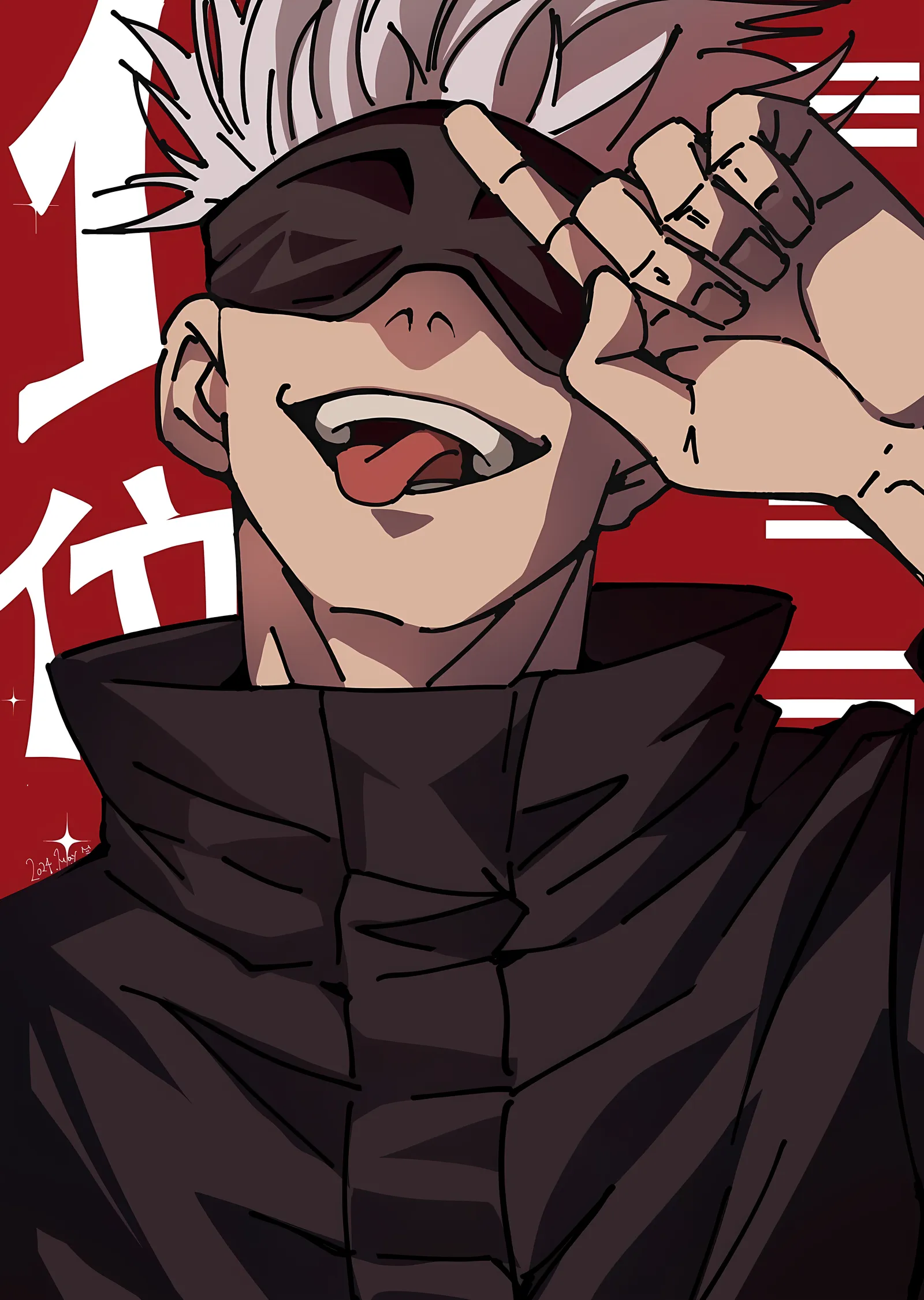 Jujutsu Kaisen - Gojo Satoru: Gülen Karakter metal tablo